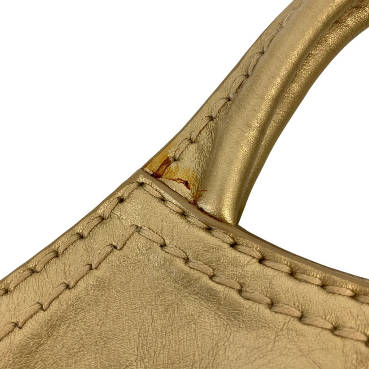 Tod's Gold Leather Handbag Shoulder Bag (Pre-Owned)