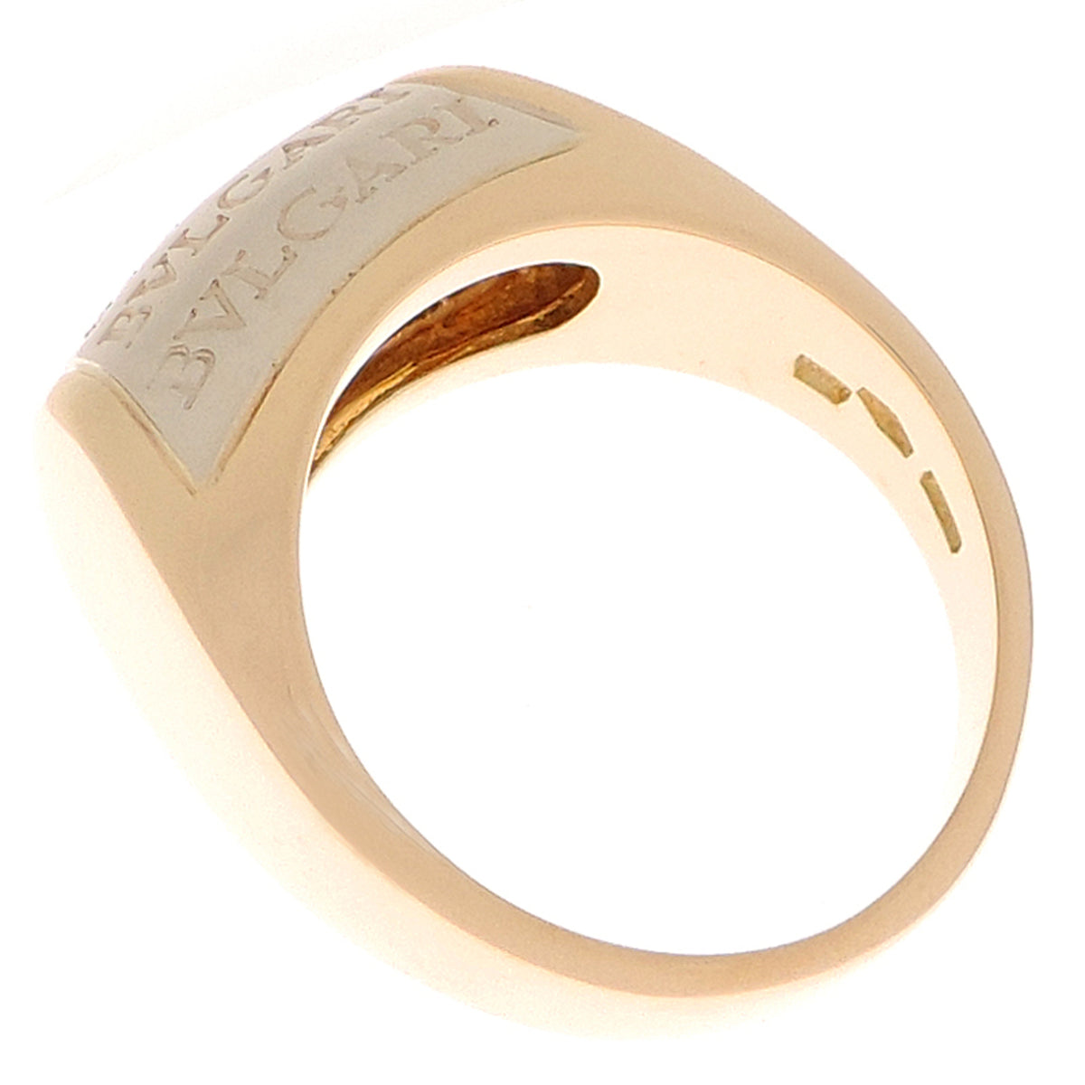 Bvlgari Yellow Gold (18K) White Gold (18K) Band Ring (Pre-Owned)