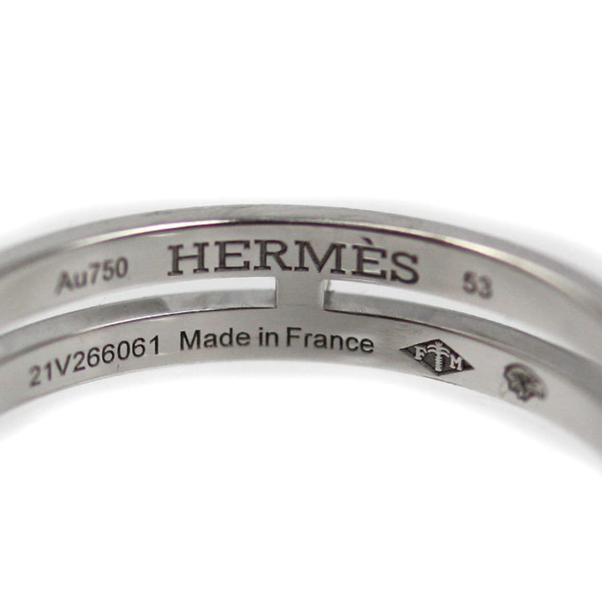 Hermes White Gold (18K) Band Ring (Pre-Owned)