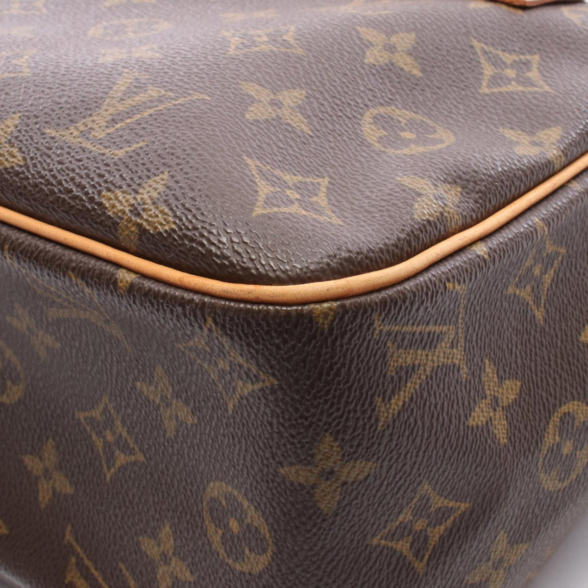 Louis Vuitton Brown Coated Canvas Leather Handbag Shoulder Bag (Pre-Owned)