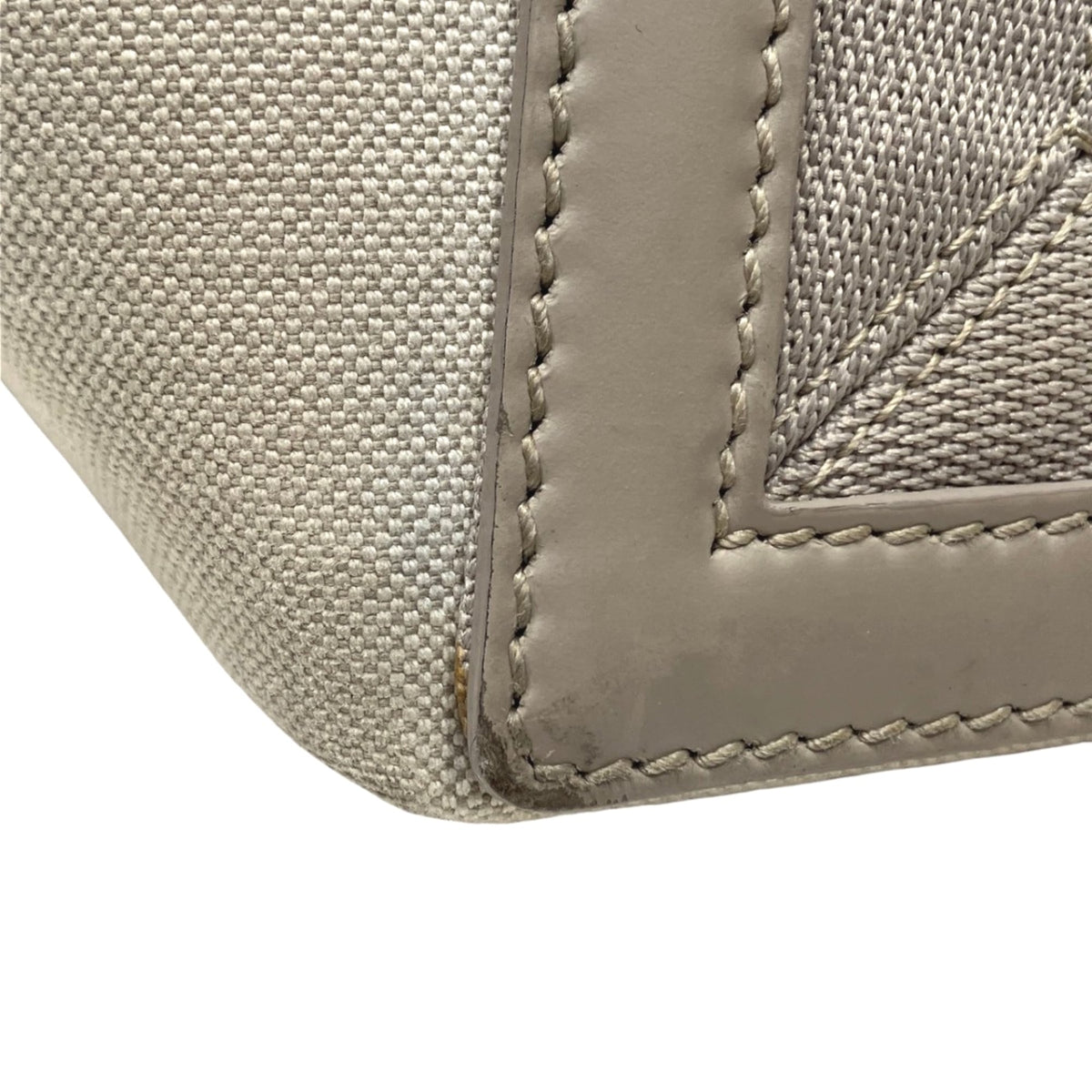Balenciaga Ivory Canvas Leather Handbag Pouch (Pre-Owned)