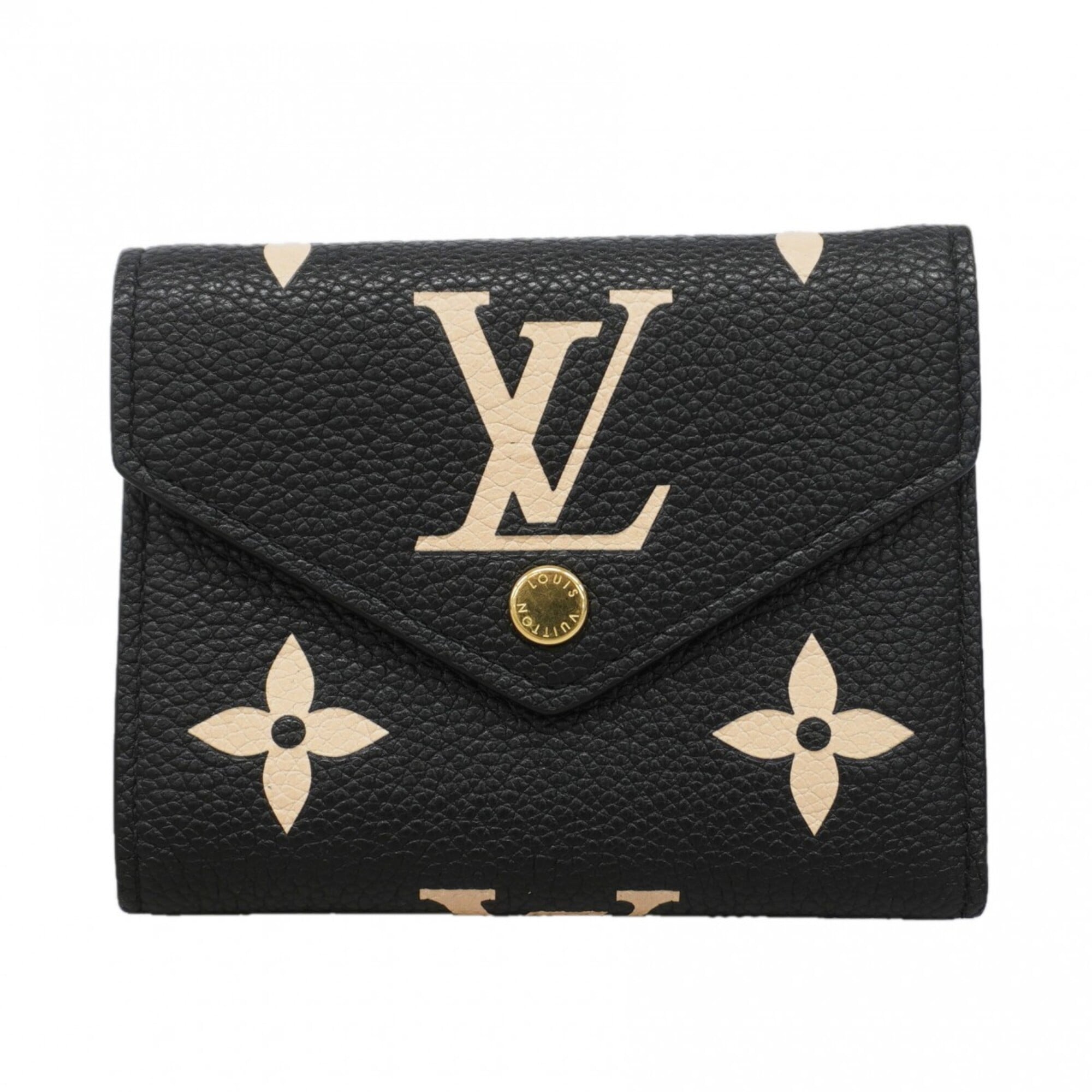 Louis Vuitton Beige Black Wallet (Tri-Fold) (Pre-Owned)