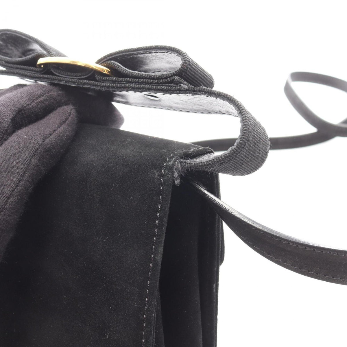 Salvatore Ferragamo Black Suede Handbag (Pre-Owned)