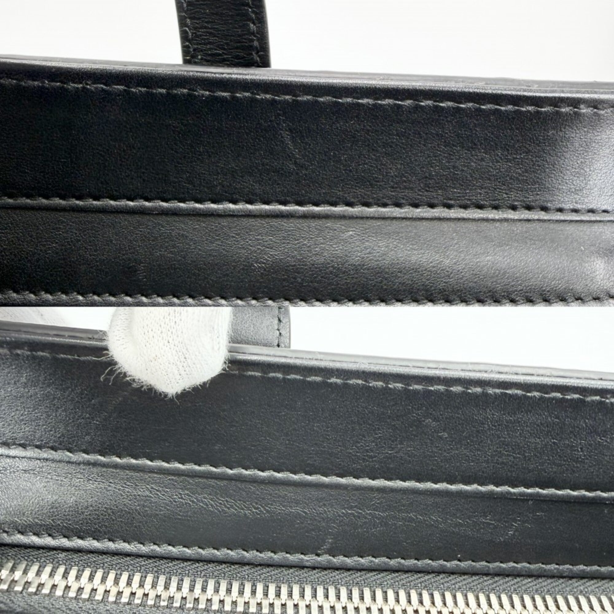 Gucci Black Leather Handbag Tote Bag (Pre-Owned)