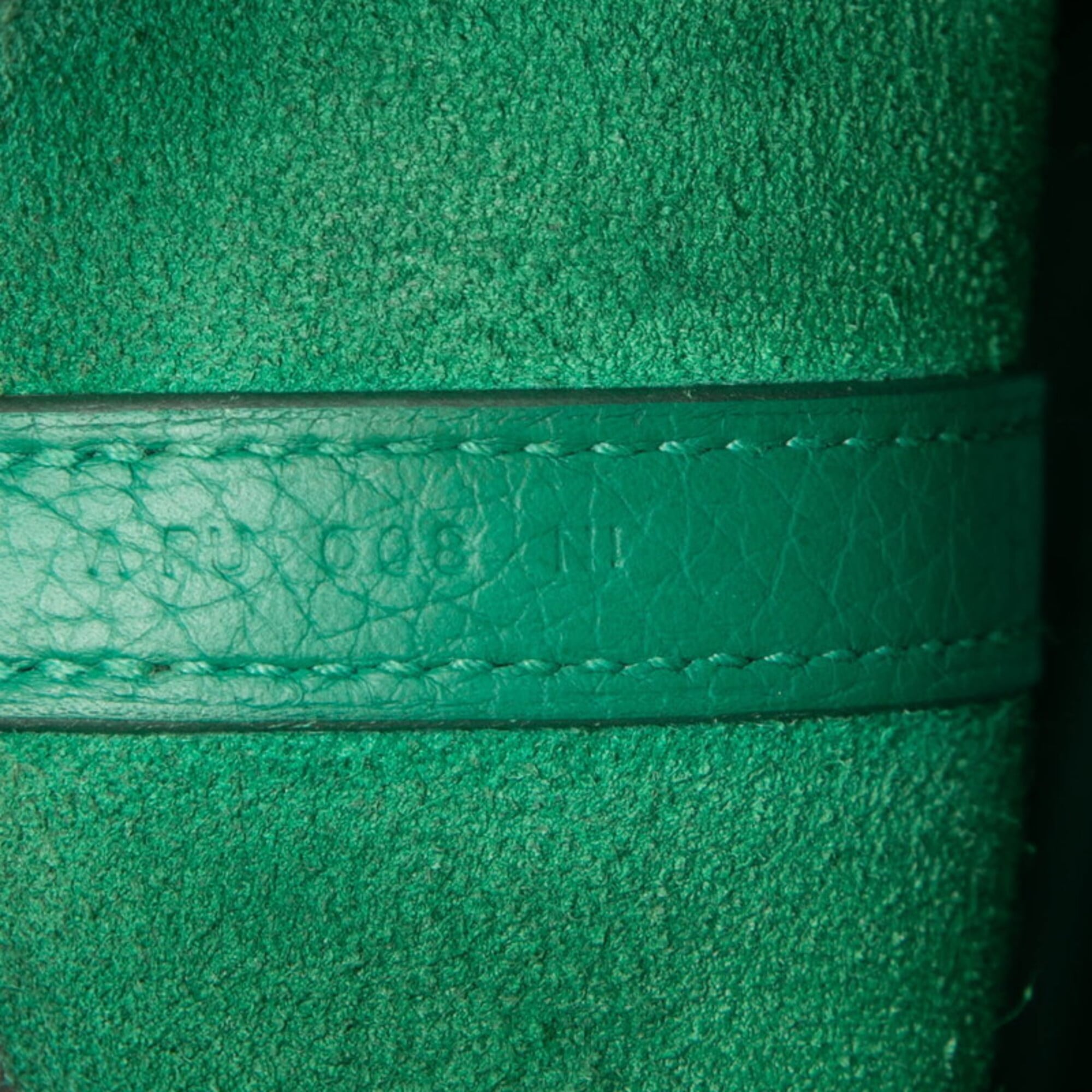 Hermes Green Taurillon Clemence Leather Handbag (Pre-Owned)