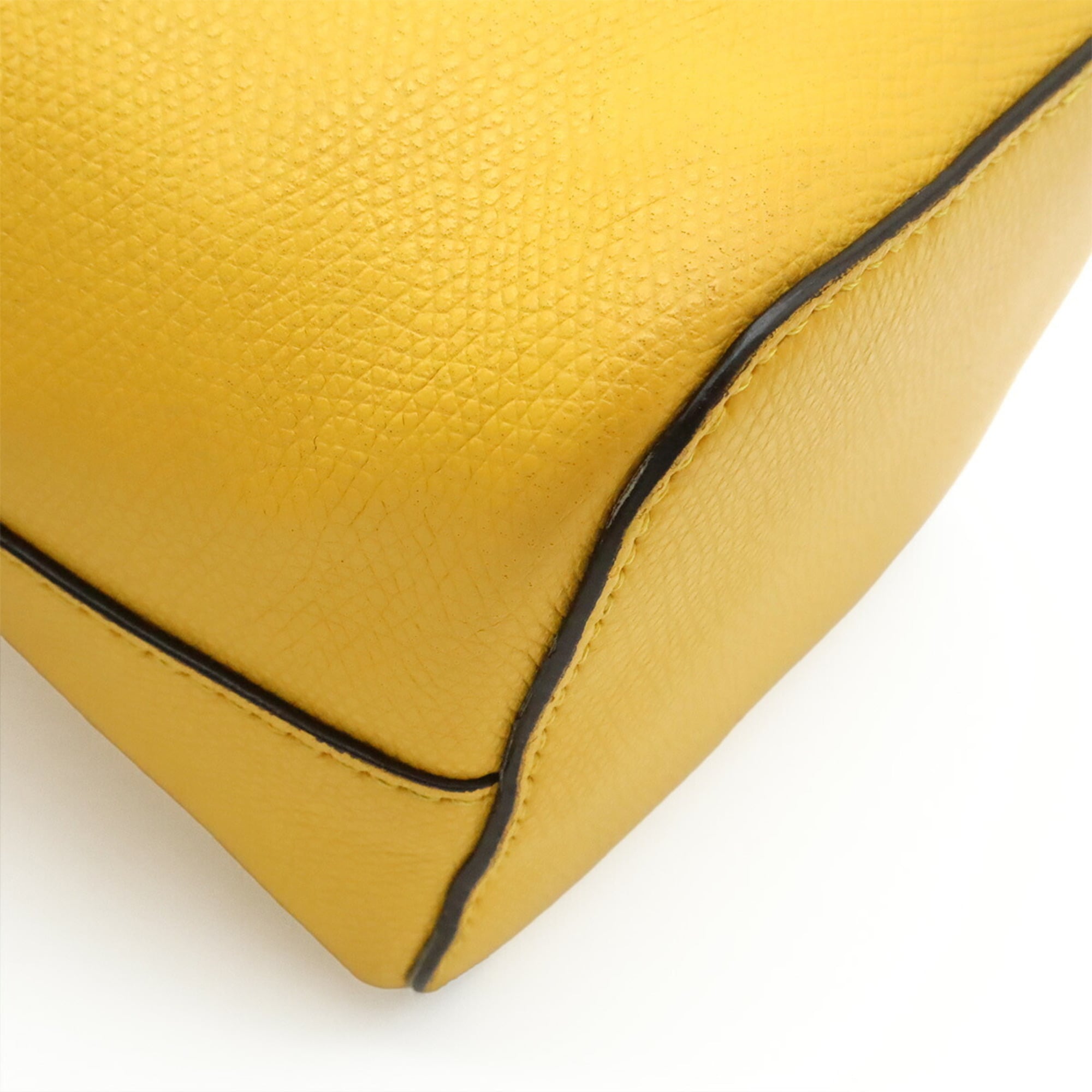 Fendi Yellow Leather Handbag Shoulder Bag (Pre-Owned)