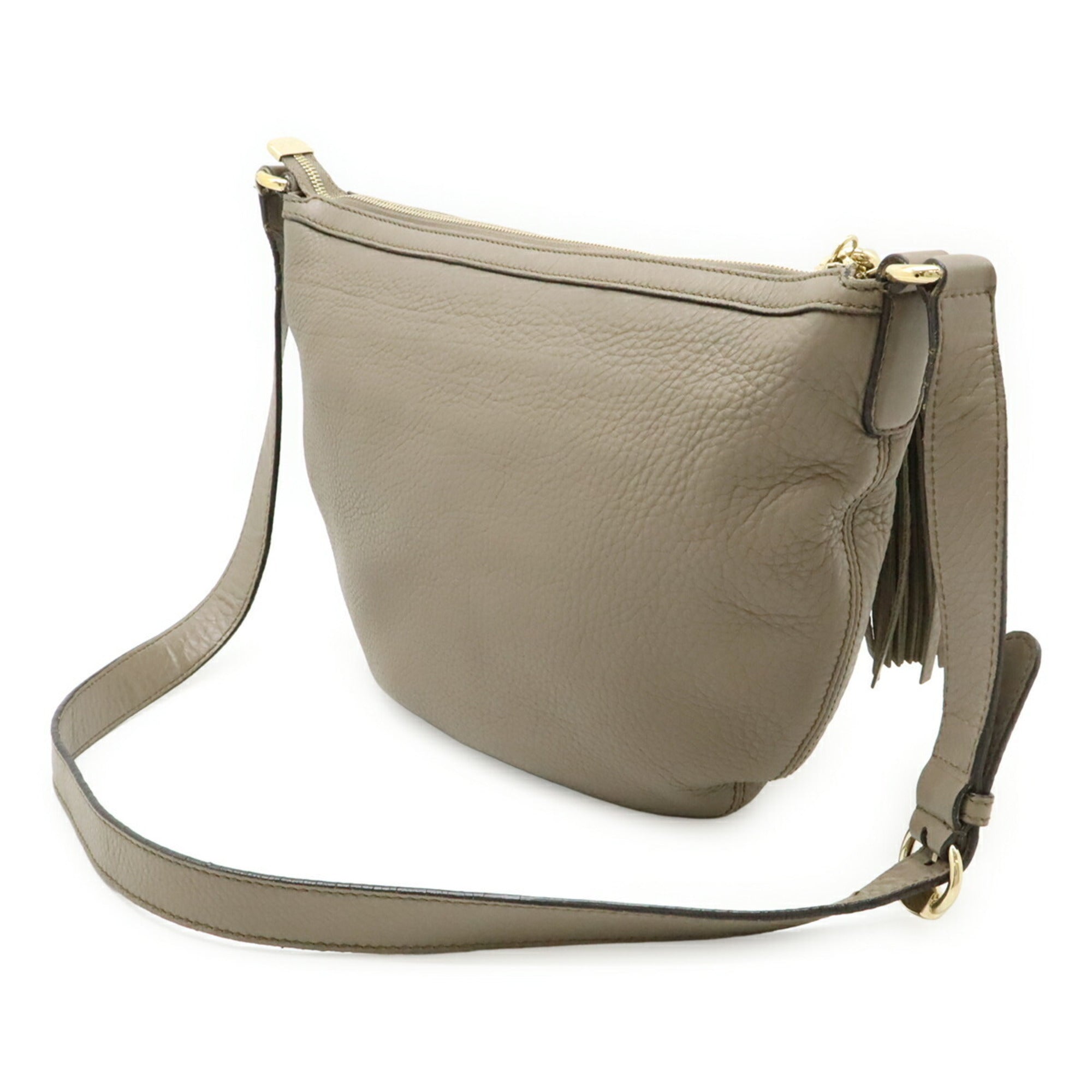 Gucci Soho Grayish Leather Shoulder Bag (Pre-Owned)