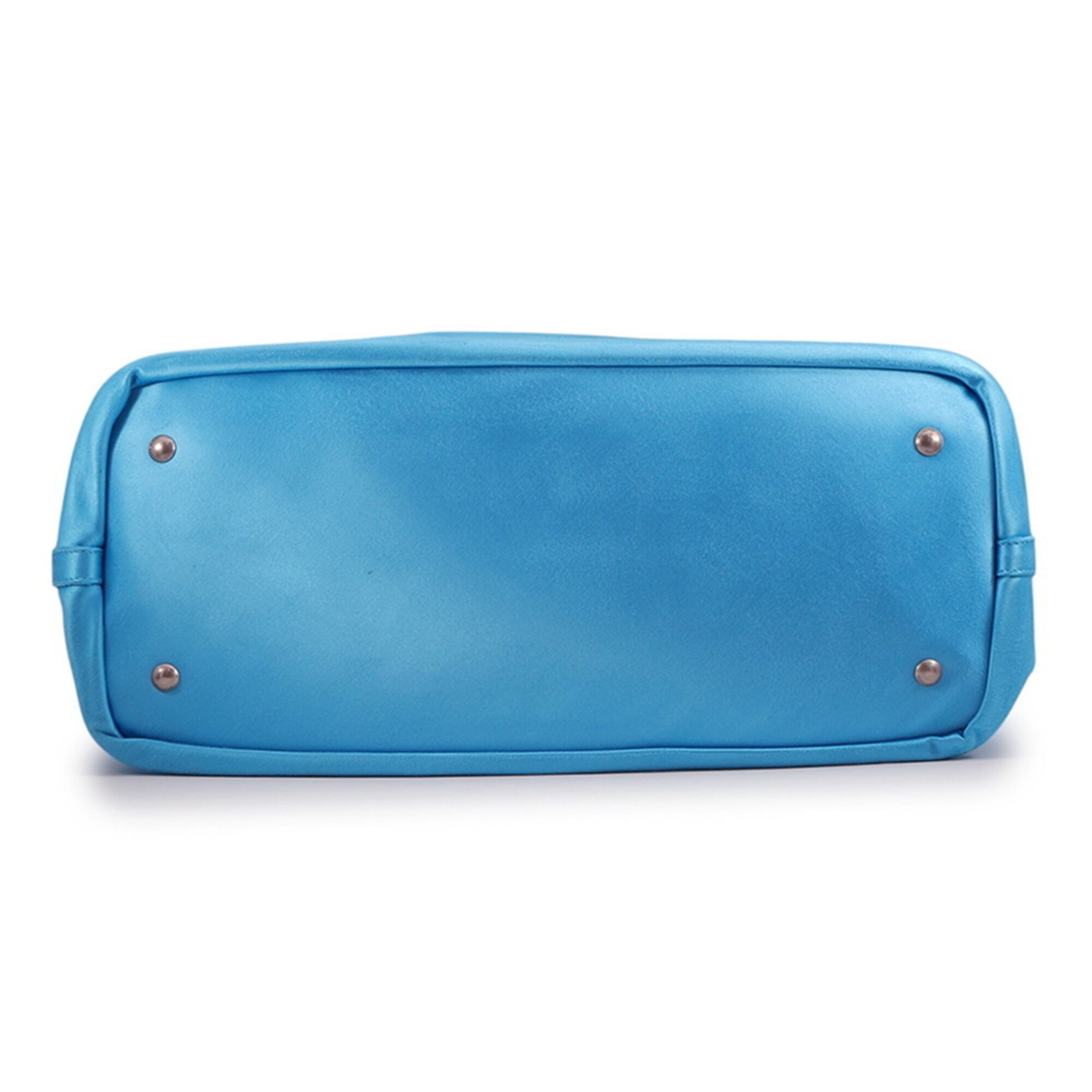 Balenciaga Blue Satin Leather Handbag Tote Bag (Pre-Owned)