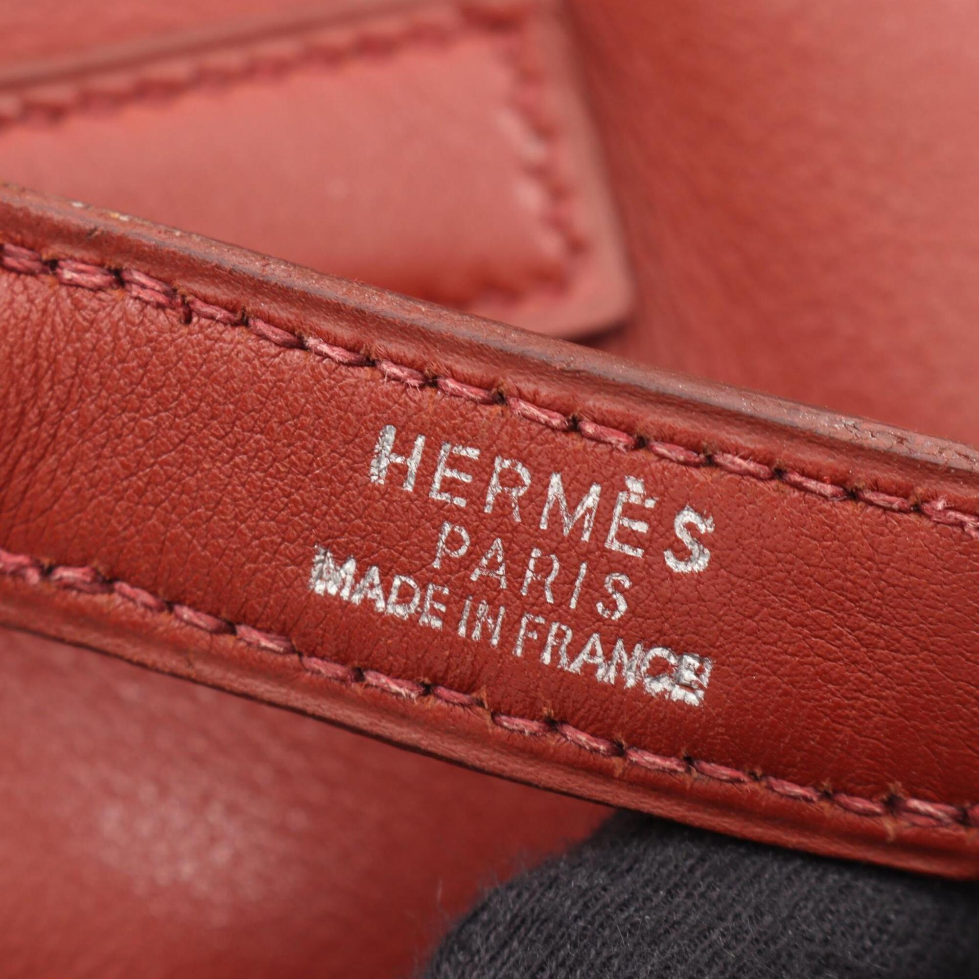 Hermes Bordeaux Rouge H Taurillon Clemence Leather Shoulder Bag (Pre-Owned)
