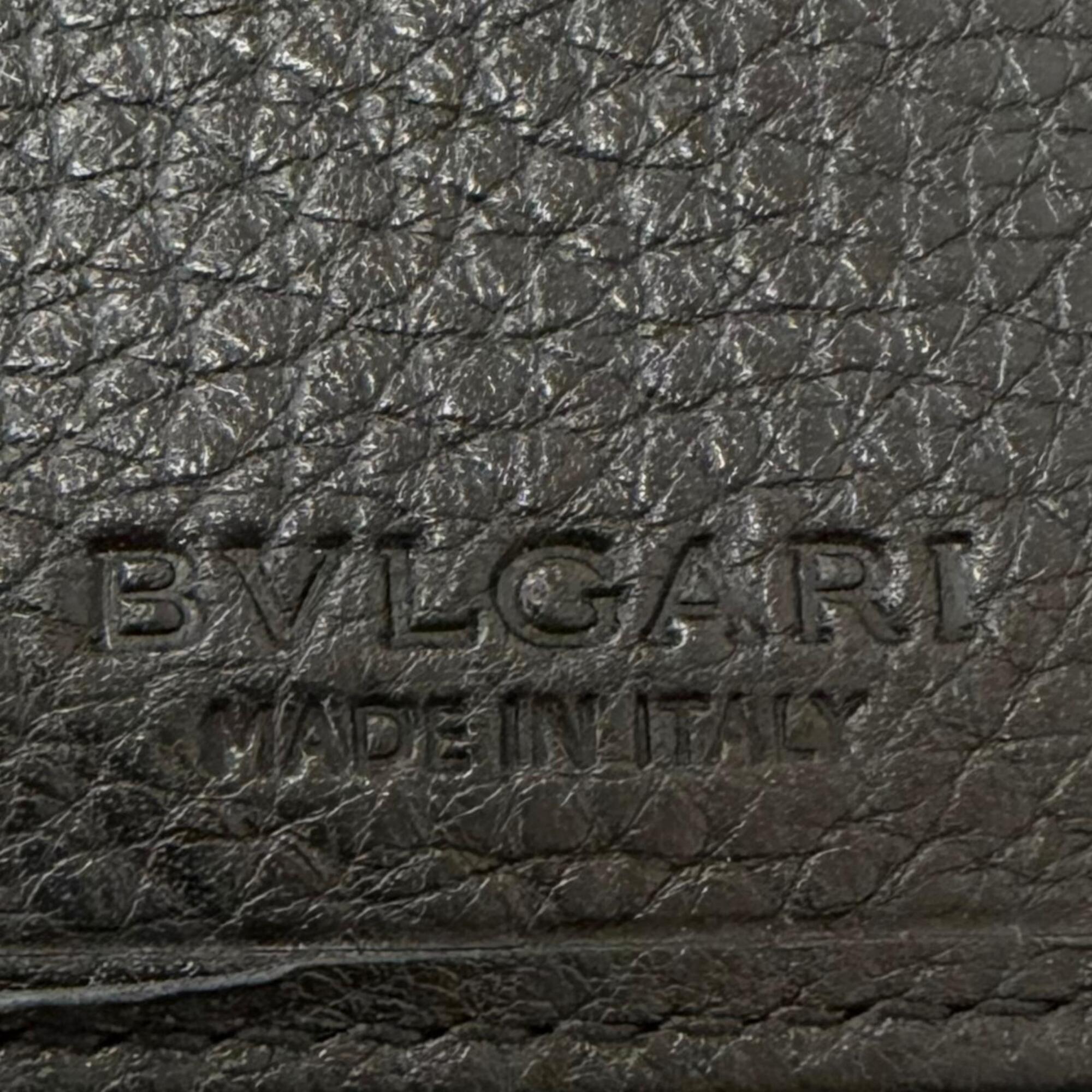 Bvlgari Black Canvas Leather Chain/Shoulder Wallet (Pre-Owned)