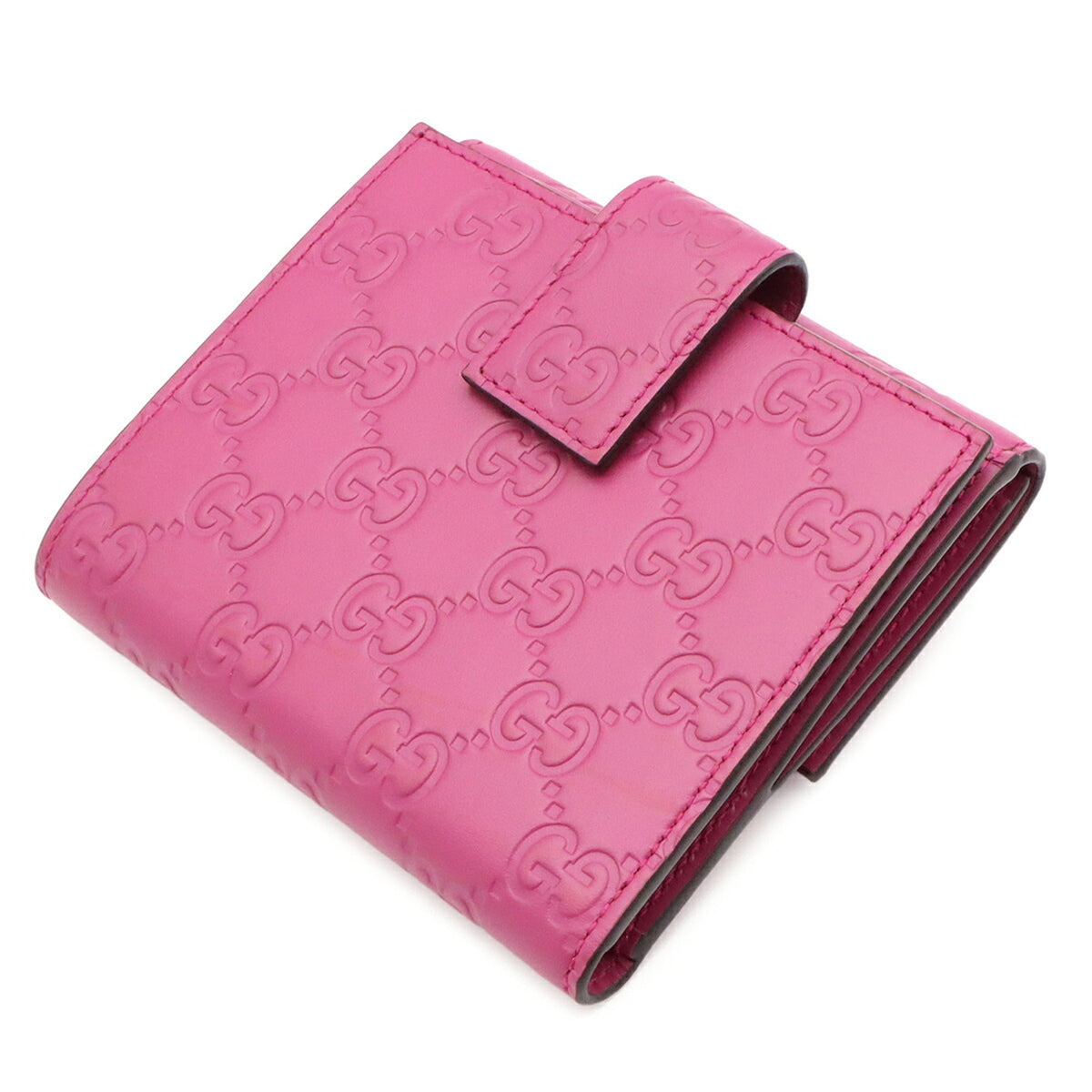 Gucci Pink Purple Gg Leather Wallet (Bi-Fold) (Pre-Owned)