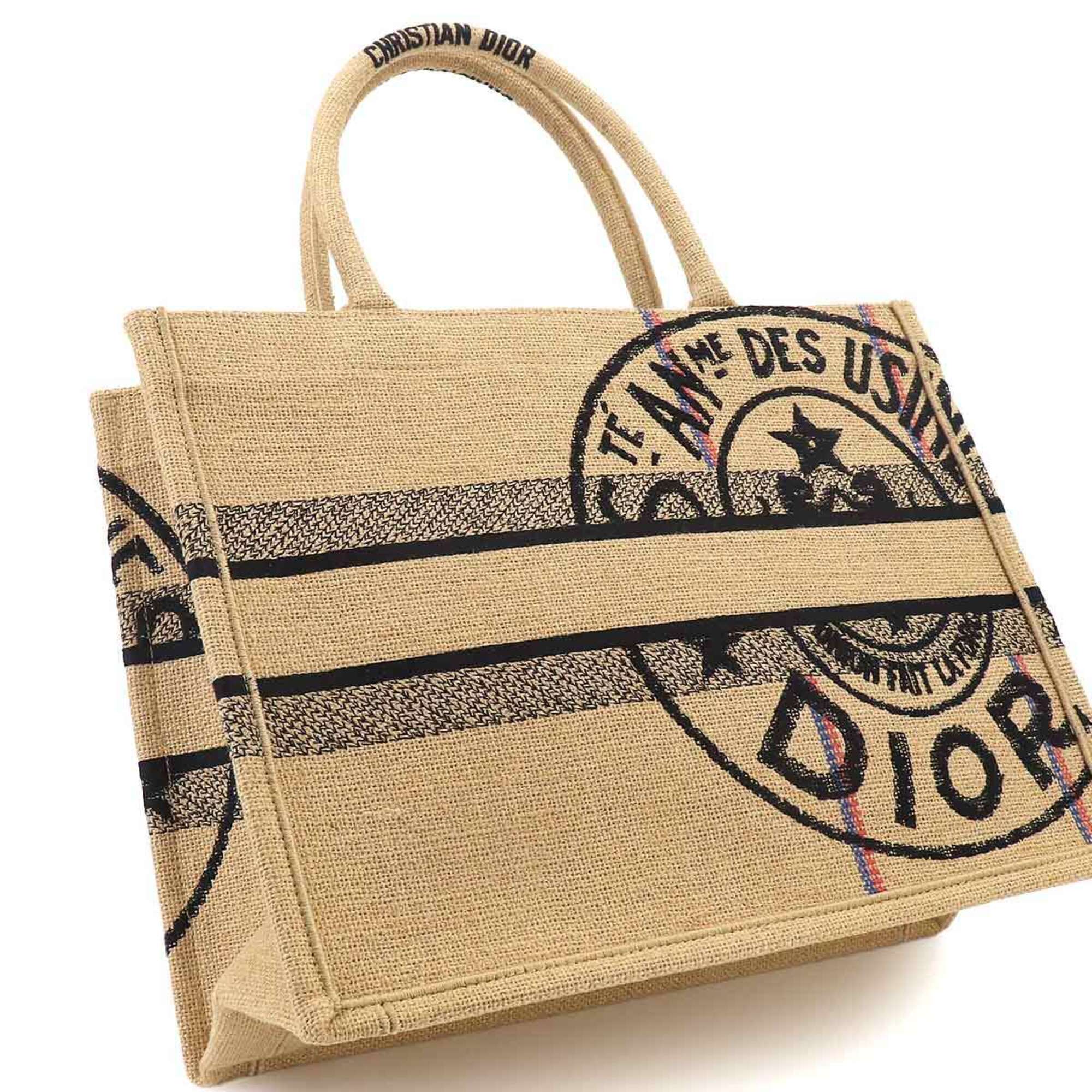 Christian Dior Beige Canvas Handbag Tote Bag (Pre-Owned)