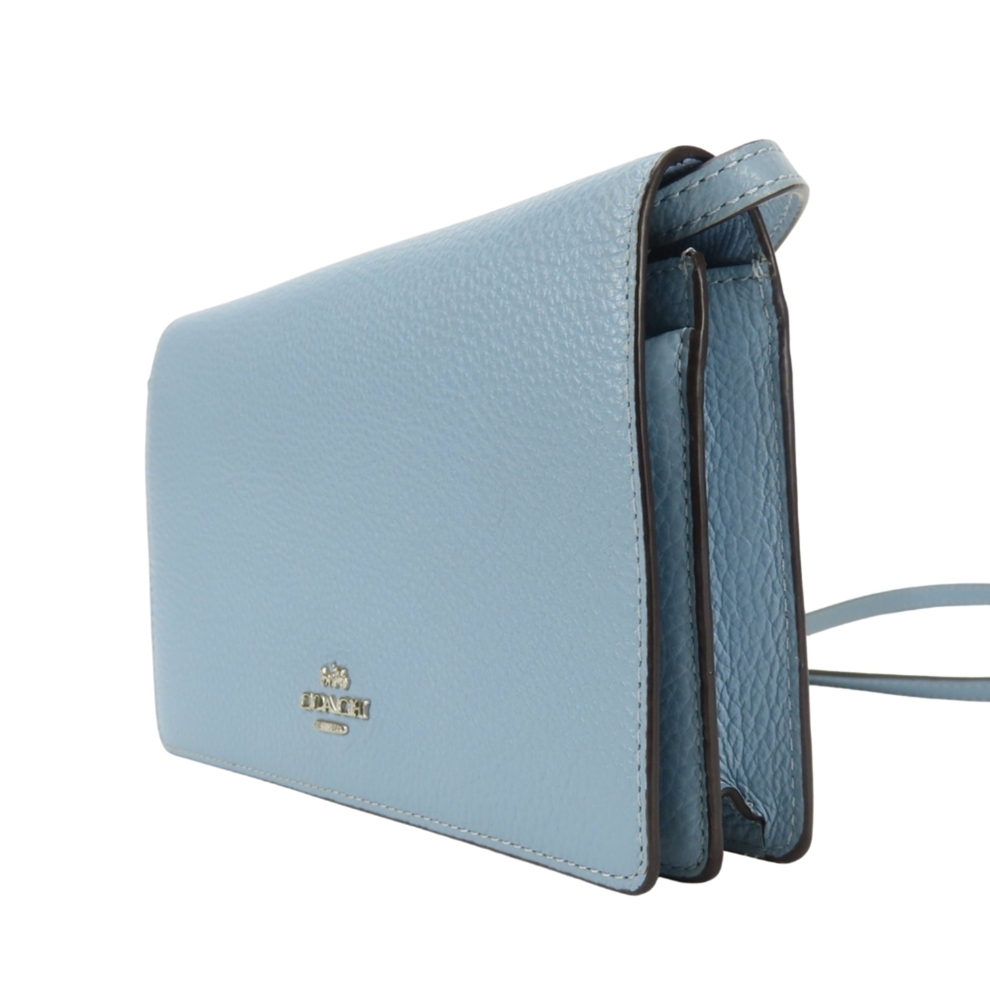 Coach Blue Leather Chain/Shoulder Wallet (Pre-Owned)