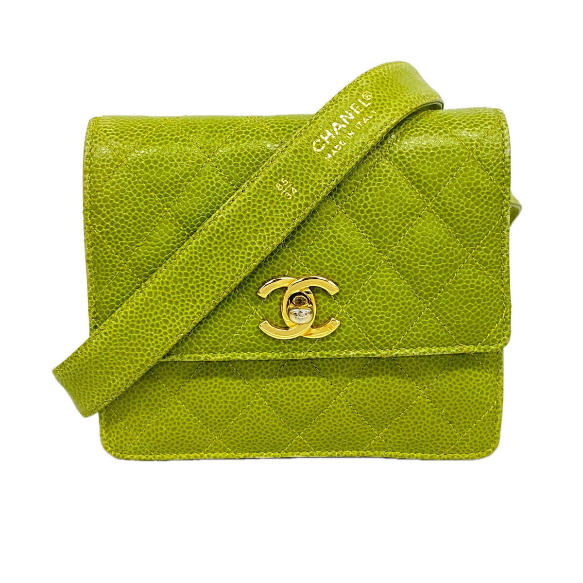 Chanel Moss Green Grained Calfskin Fanny Pack (Pre-Owned)