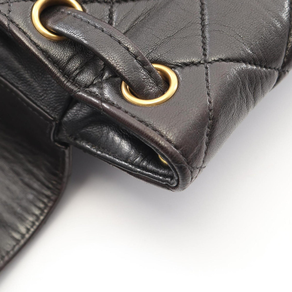 Chanel Black Leather Backpack Handbag (Pre-Owned)