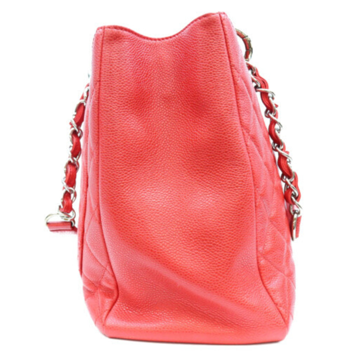 Chanel Red Color Grained Calfskin Tote Bag (Pre-Owned)