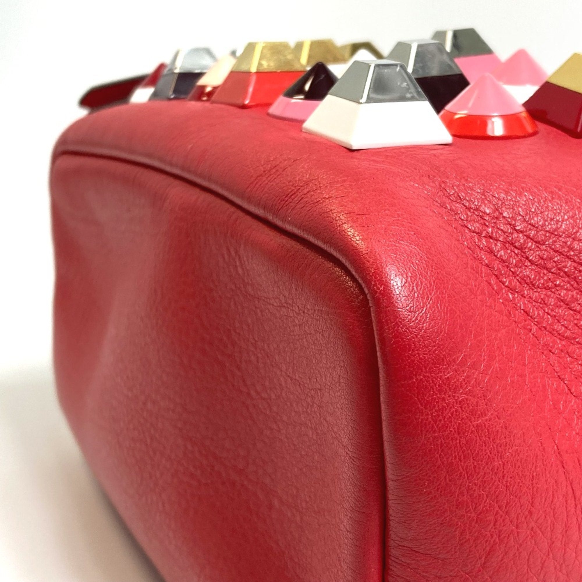 Fendi Red Leather Backpack (Pre-Owned)