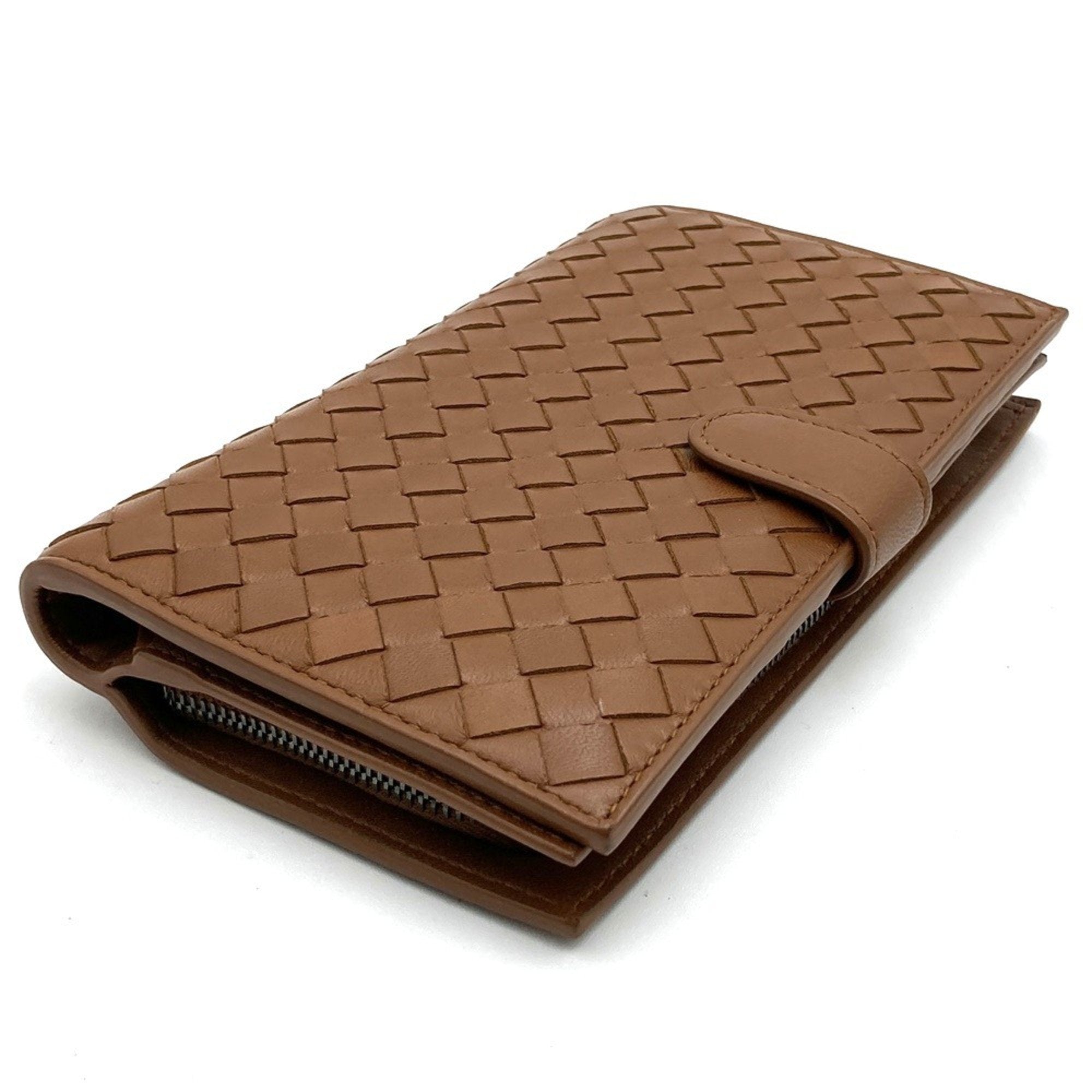 Bottega Veneta Brown Intrecciato Long Wallet (Bi-Fold) (Pre-Owned)