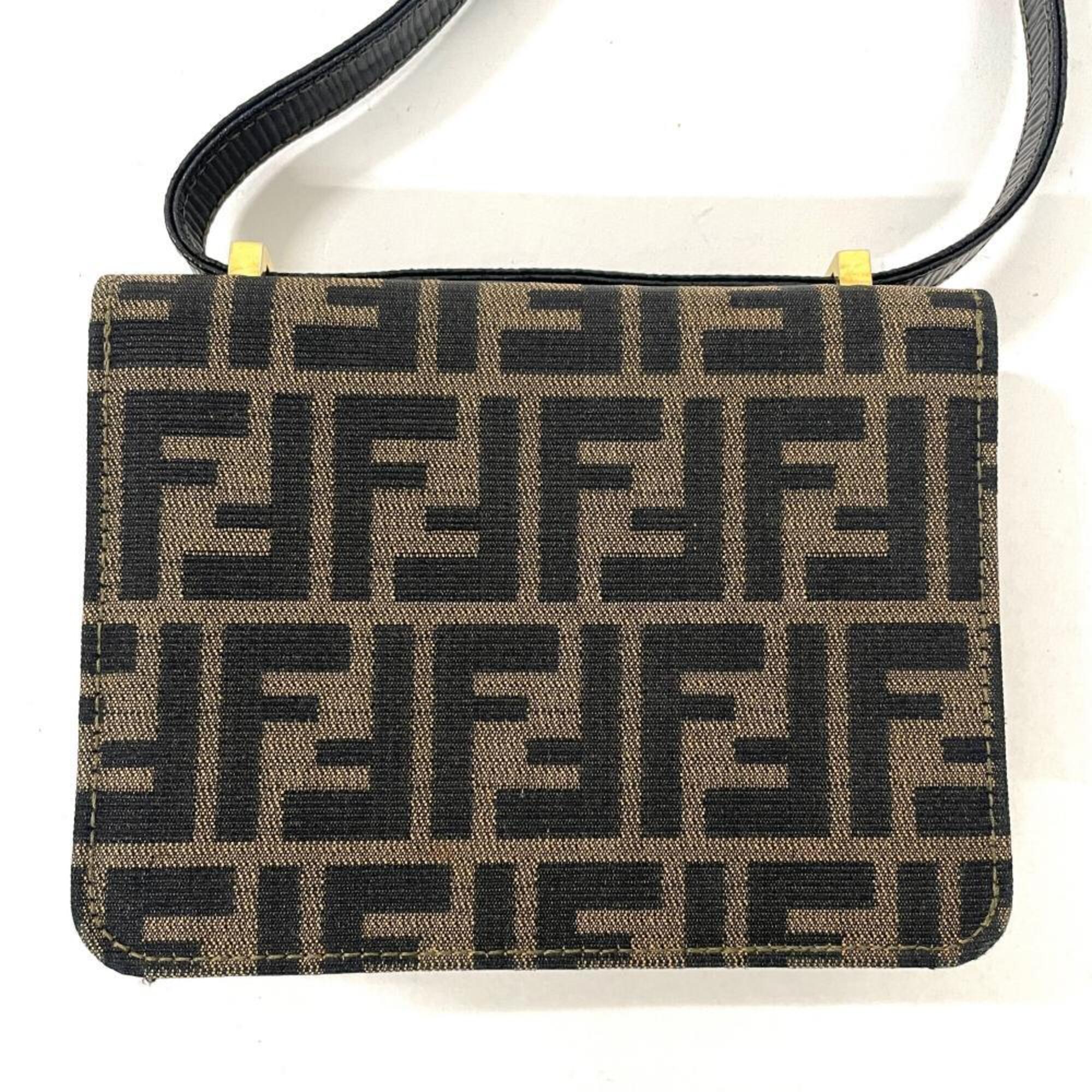 Fendi Brown Canvas Shoulder Bag (Pre-Owned)