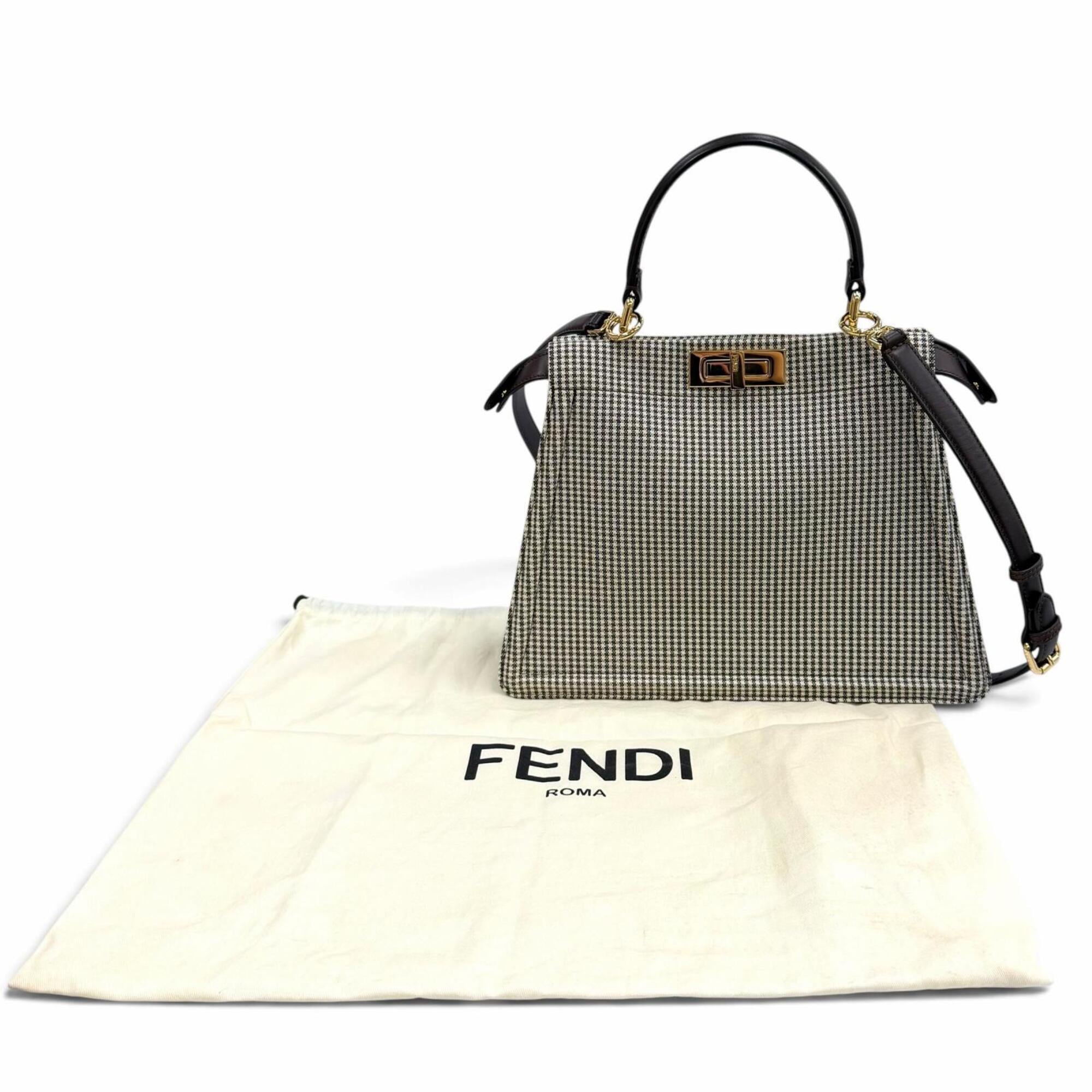 Fendi Brown Canvas Leather Handbag (Pre-Owned)