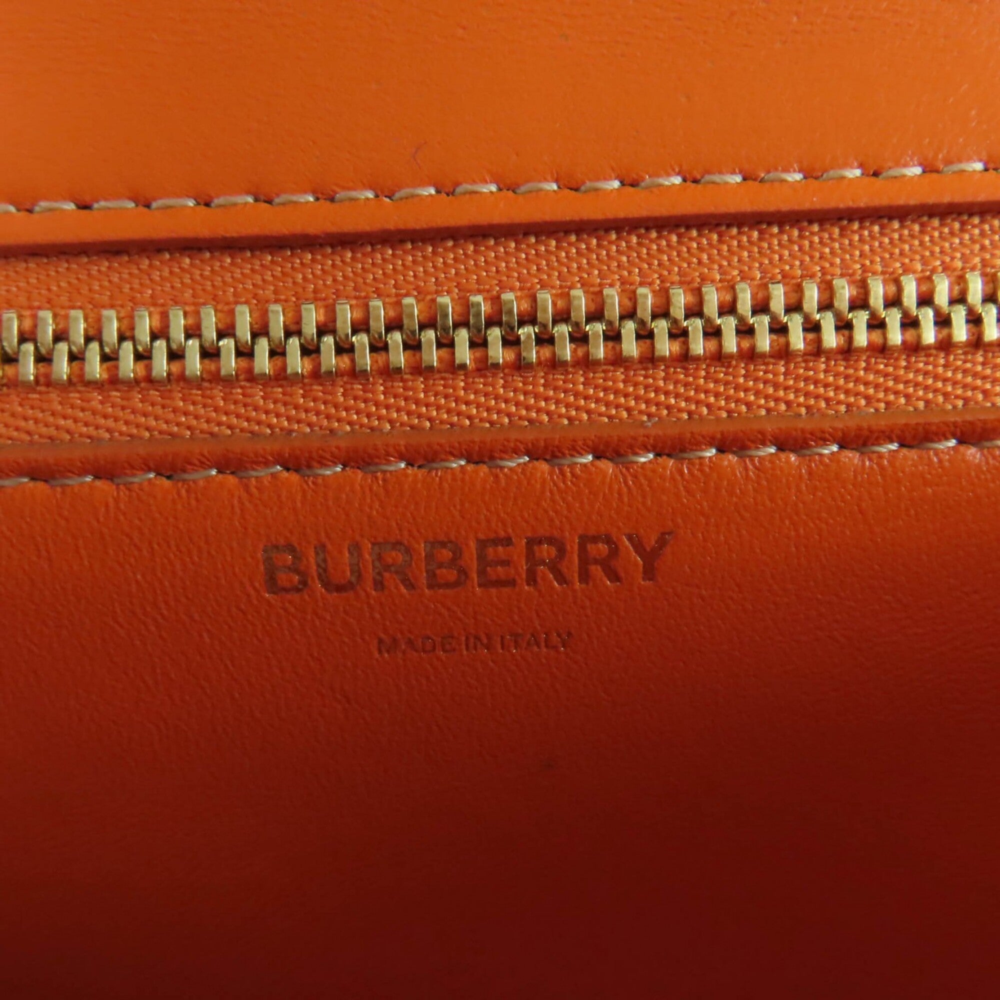 Burberry Orange Leather Clutch Bag Shoulder Bag (Pre-Owned)