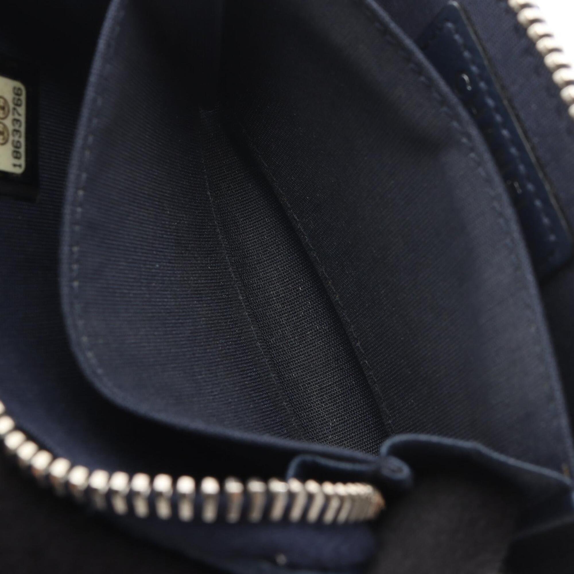 Chanel Navy Leather Coin Purse/Coin Case (Pre-Owned)
