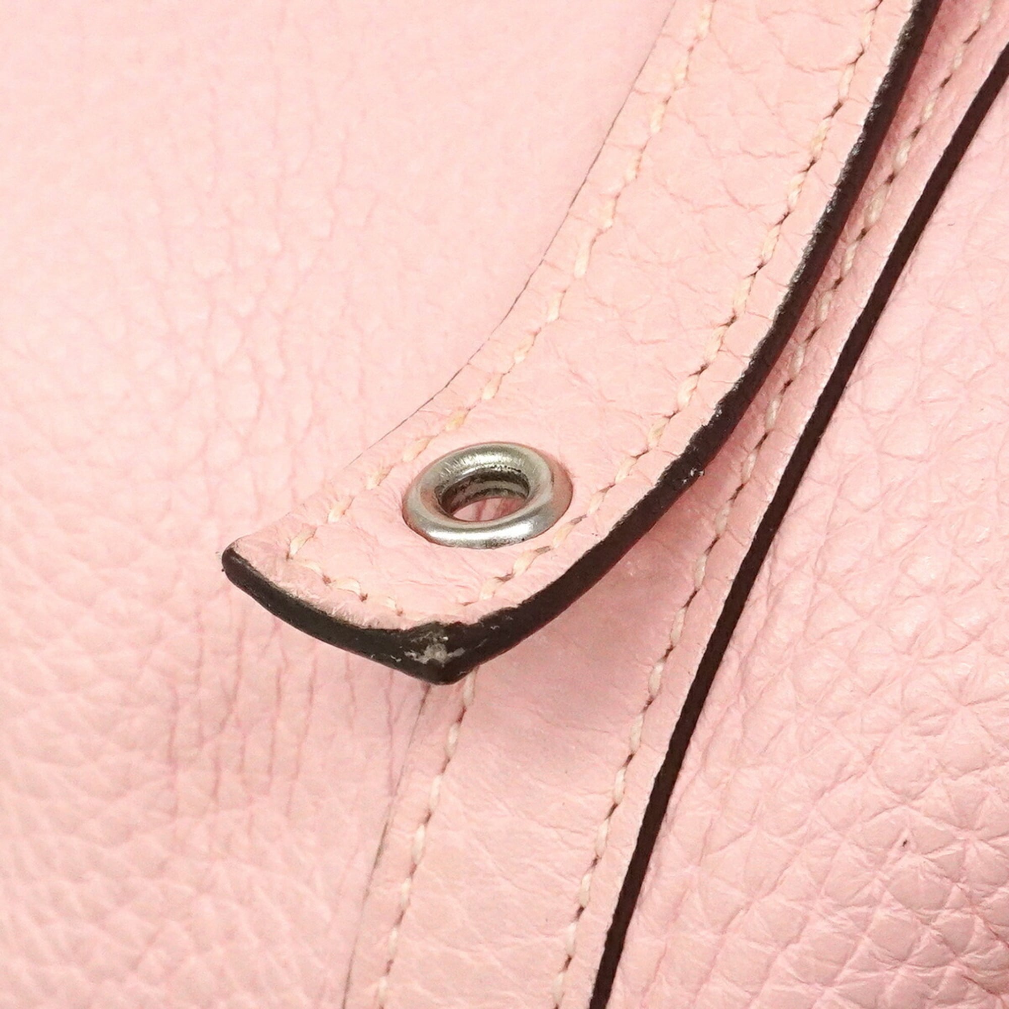 Hermes Rose Sakura Taurillon Clemence Leather Handbag (Pre-Owned)