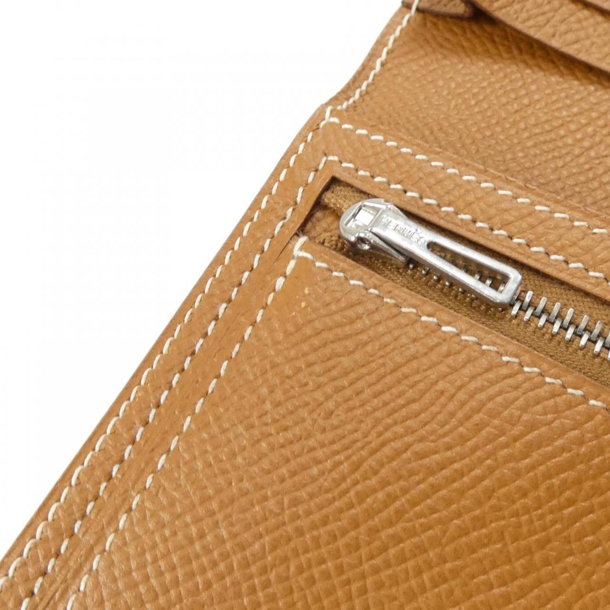 Hermes Brown Epsom Leather Long Wallet (Bi-Fold) (Pre-Owned)