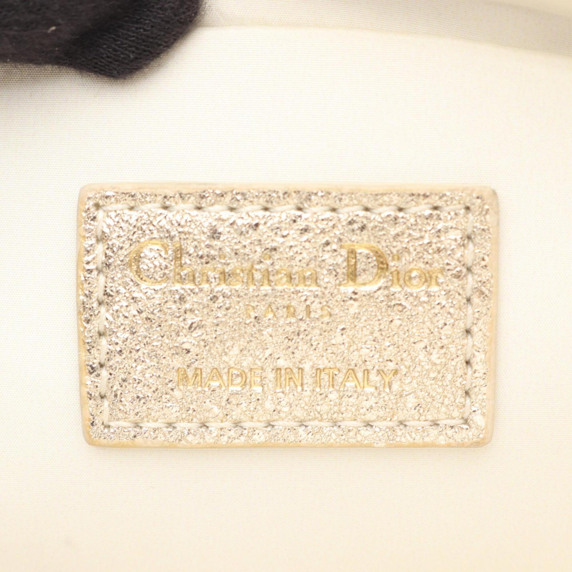 Christian Dior Gold Leather Handbag Shoulder Bag (Pre-Owned)