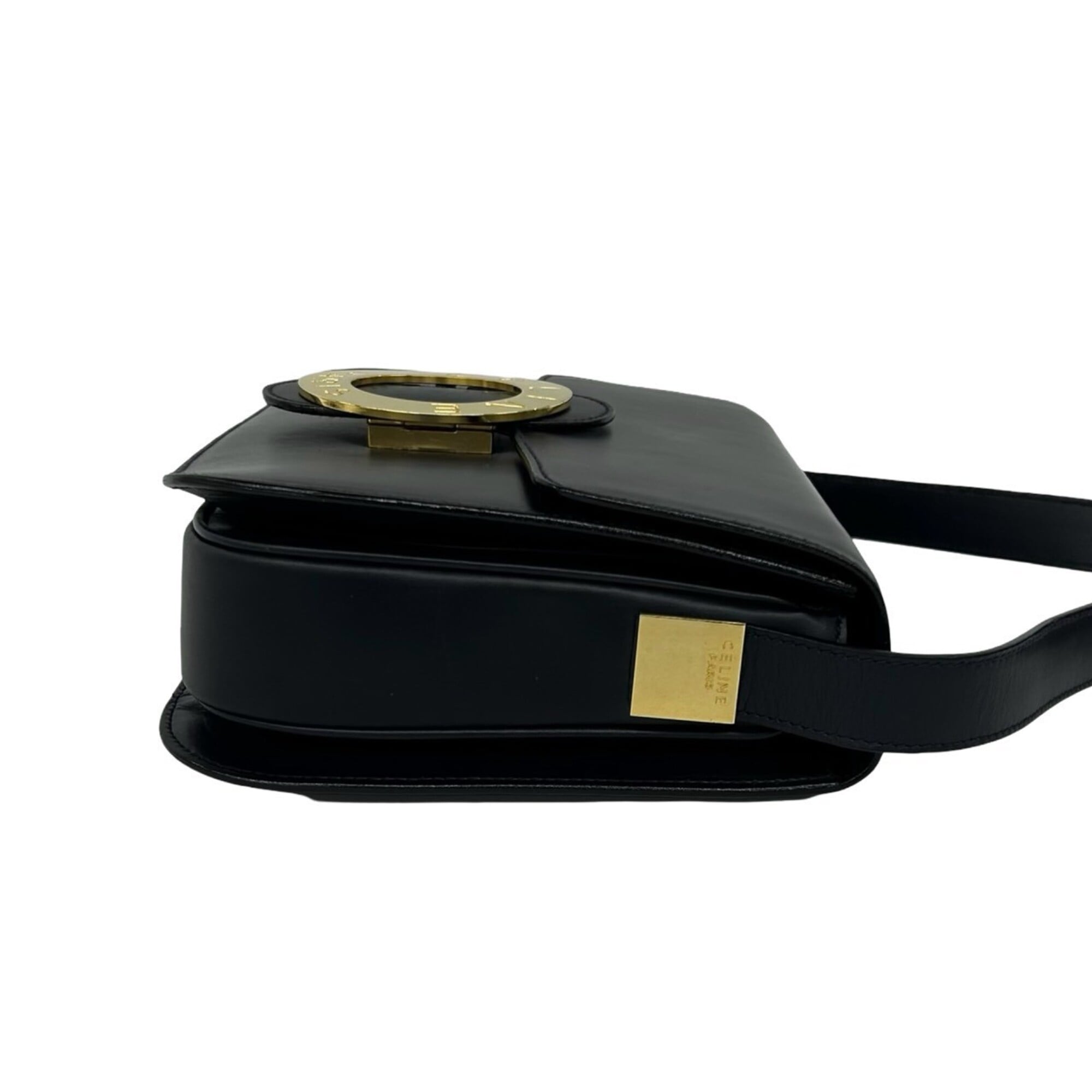 Celine Navy Leather Pochette Shoulder Bag (Pre-Owned)