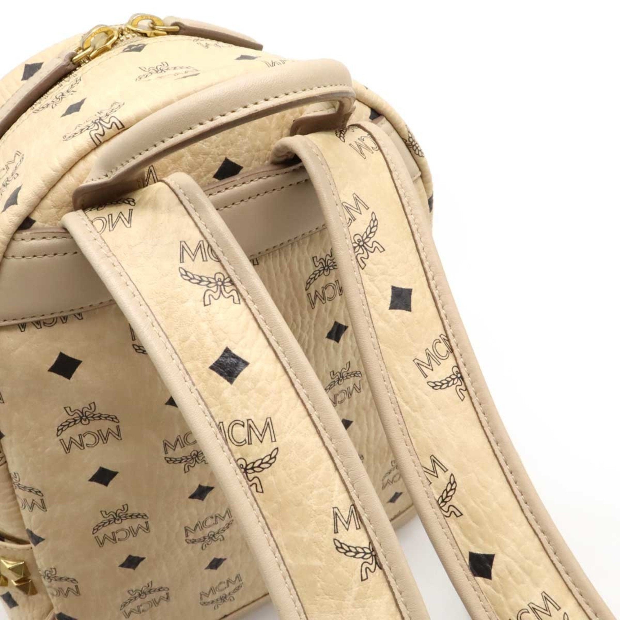 Mcm Beige Leather Backpack (Pre-Owned)