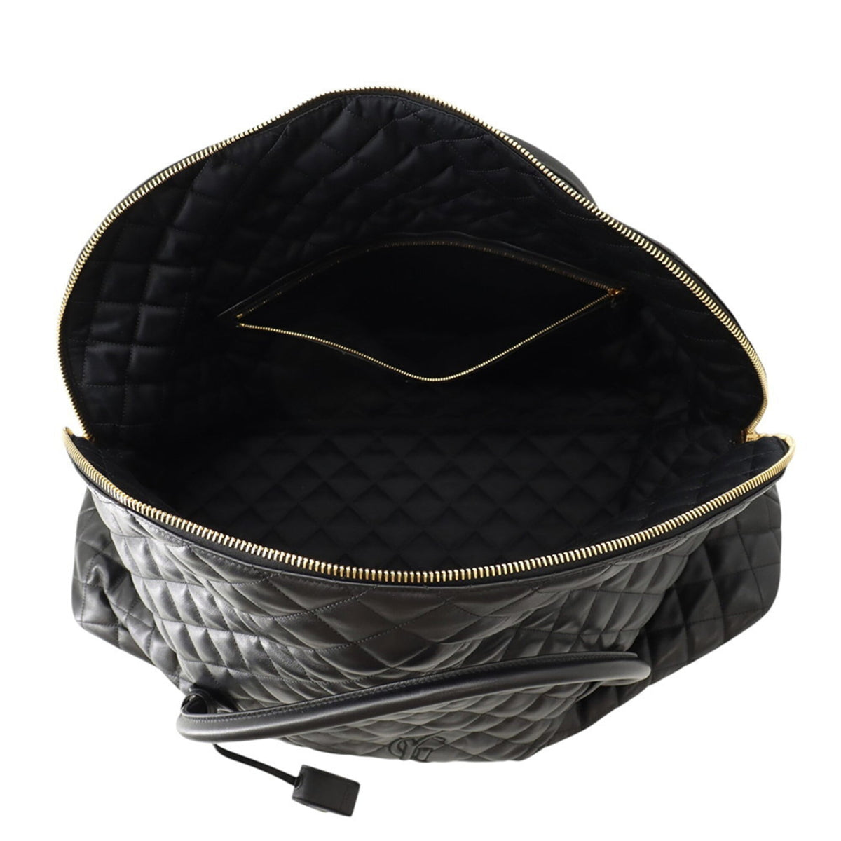 Giant Black Leather Boston Bag Handbag (Pre-Owned)
