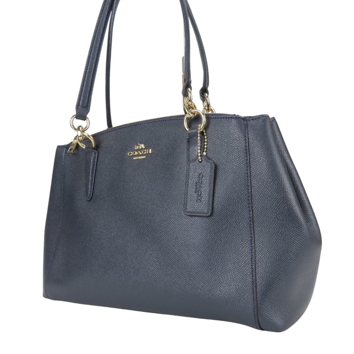 Coach Navy Leather Handbag (Pre-Owned)