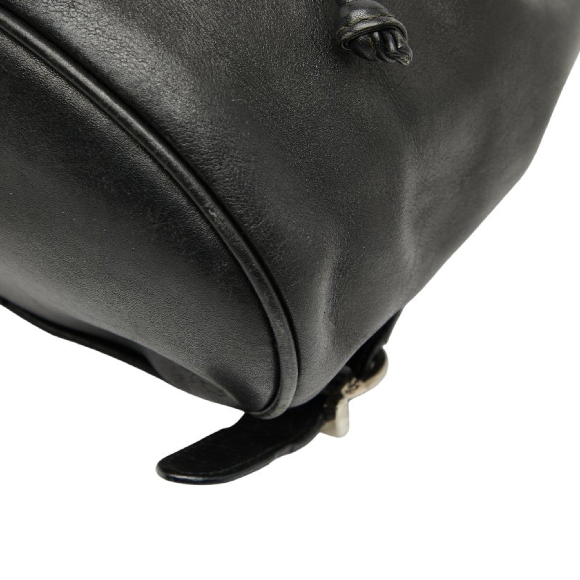 Salvatore Ferragamo Gancini Black Leather Backpack (Pre-Owned)