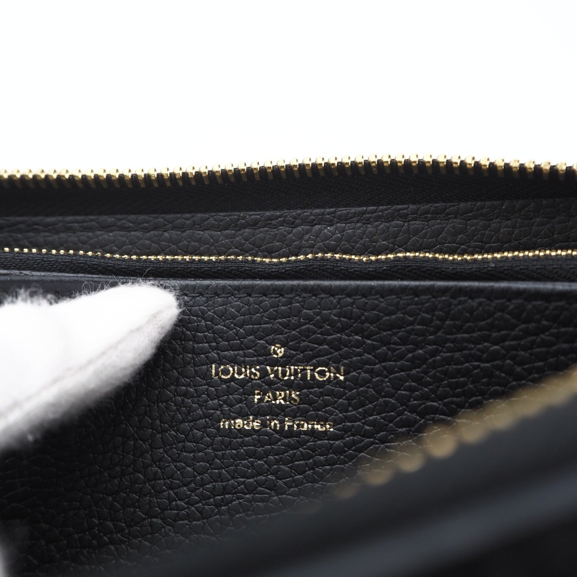 Louis Vuitton Monogram Empreinte Beige Black Long Wallet (Bi-Fold) (Pre-Owned)
