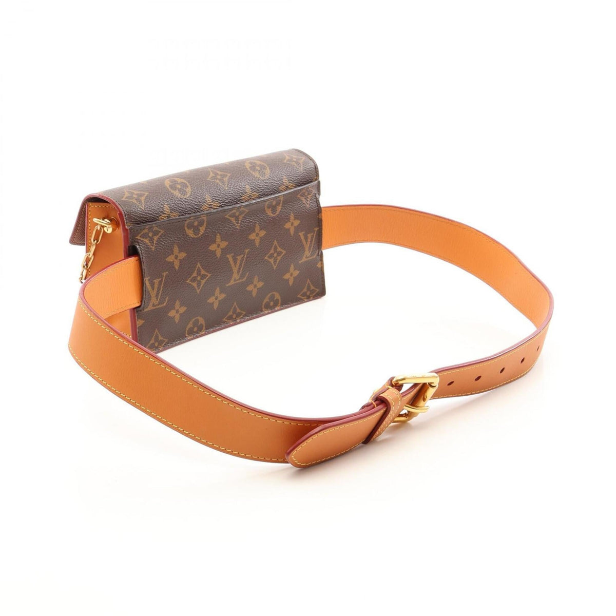 Louis Vuitton Brown Coated Canvas Leather Fanny Pack Handbag Pouch (Pre-Owned)