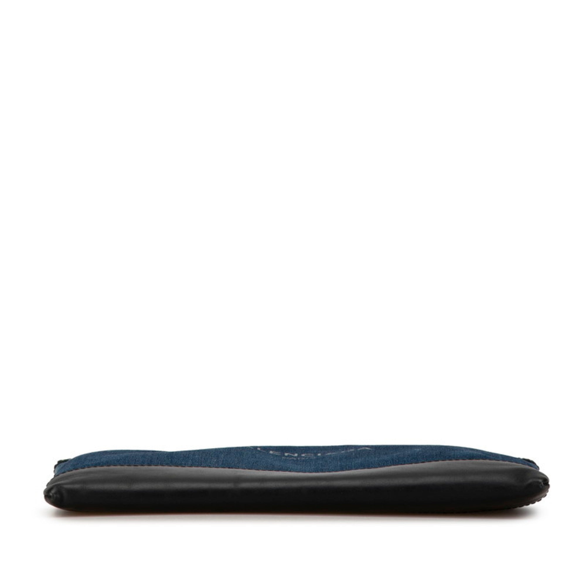 Balenciaga Black Denim Leather Clutch Bag (Pre-Owned)