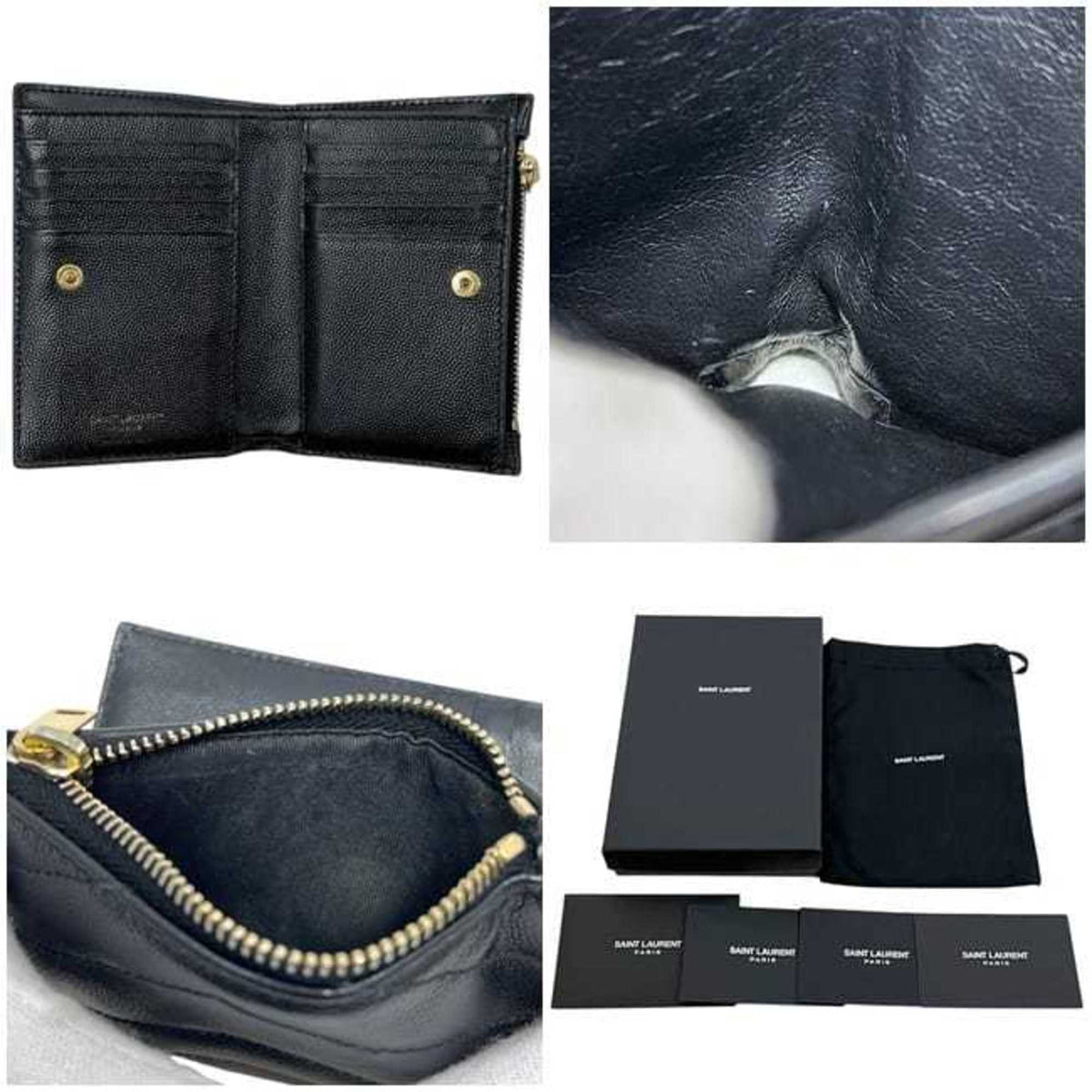 Saint Laurent Black Leather Wallet (Bi-Fold) (Pre-Owned)