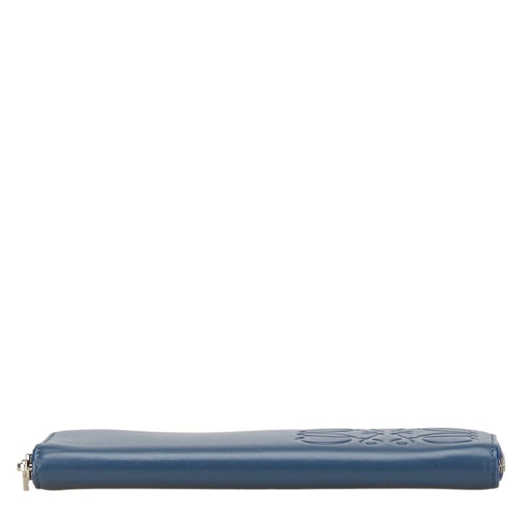 Loewe Blue Leather Long Wallet (Bi-Fold) (Pre-Owned)