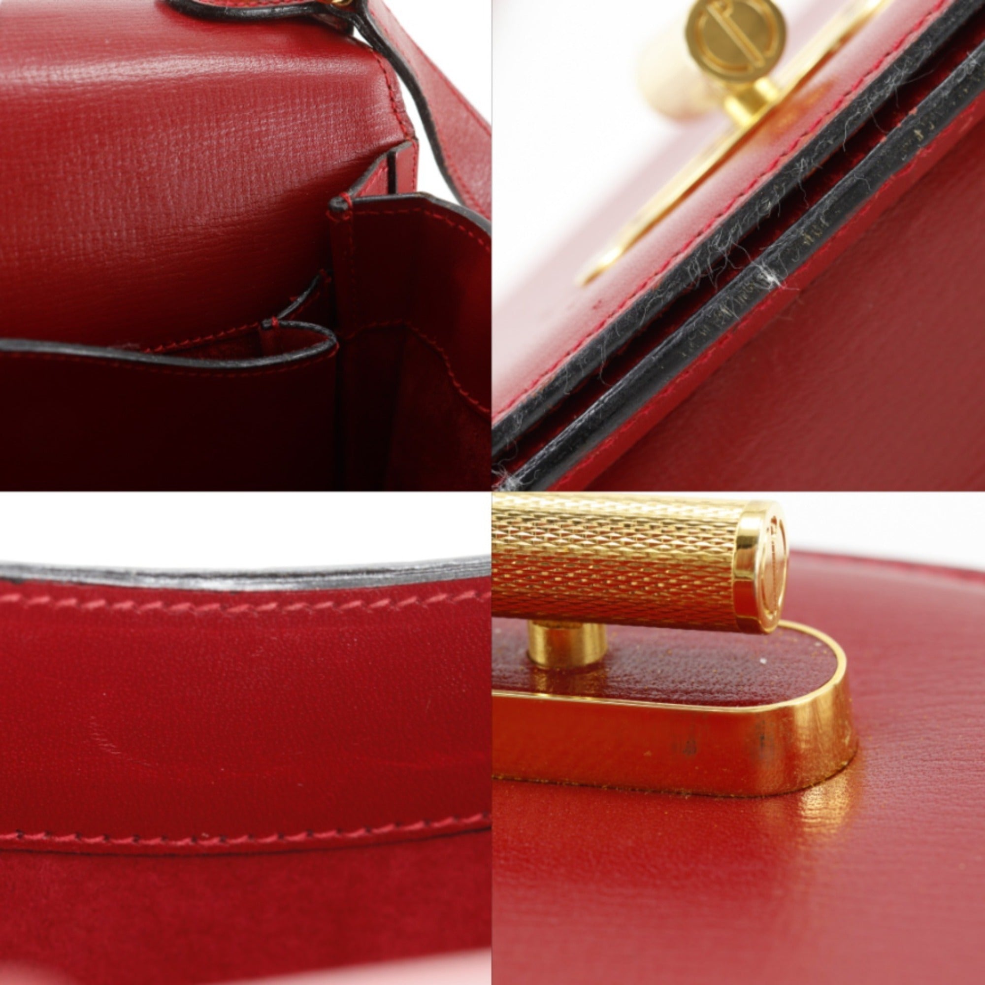 Dunhill Red Color Leather Handbag (Pre-Owned)