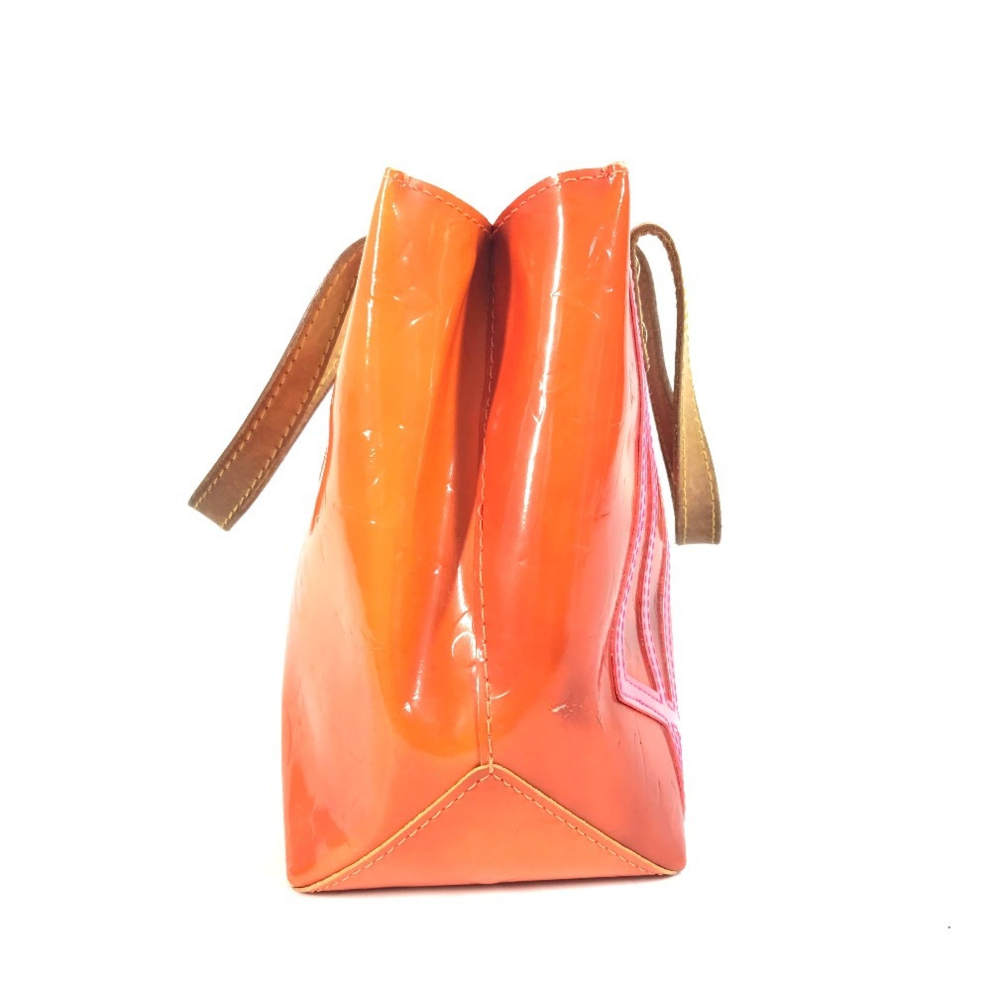 Louis Vuitton Orange Monogram Vernis Handbag Tote Bag (Pre-Owned)