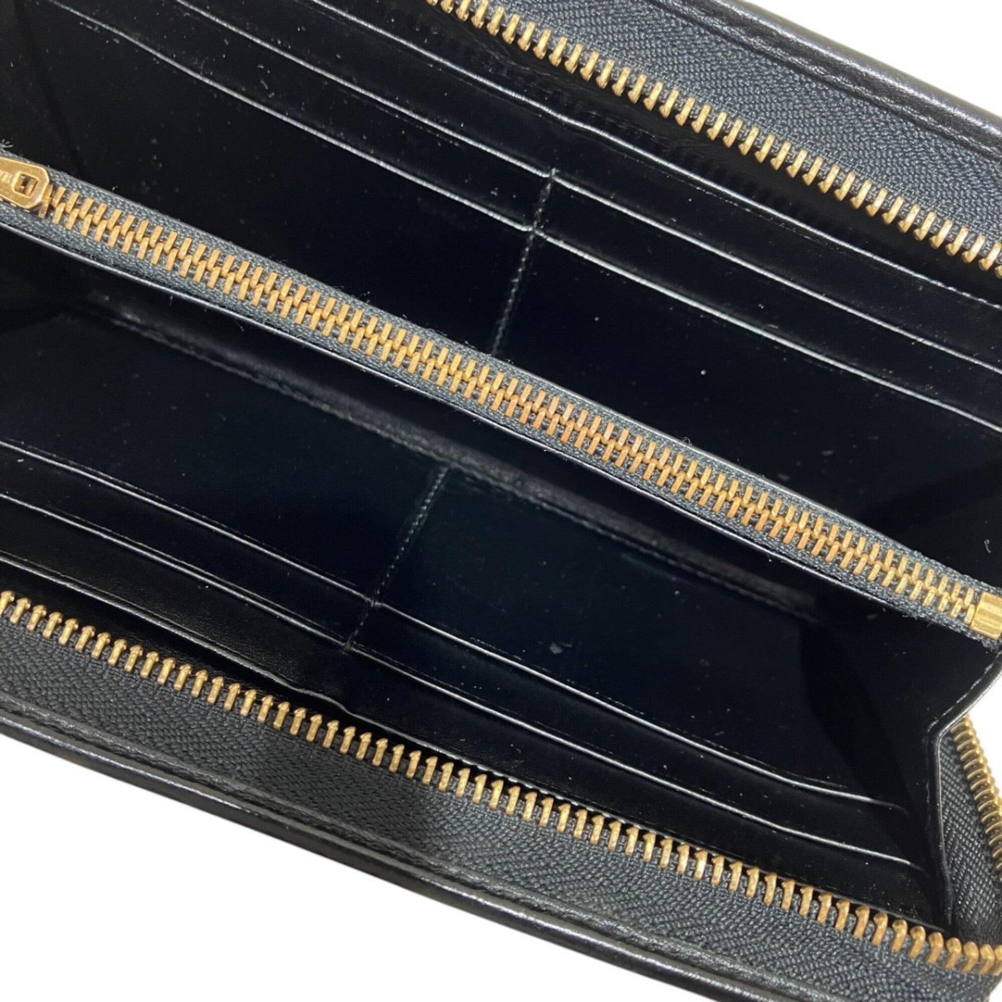 Loewe Beige Black Leather Long Wallet (Bi-Fold) (Pre-Owned)