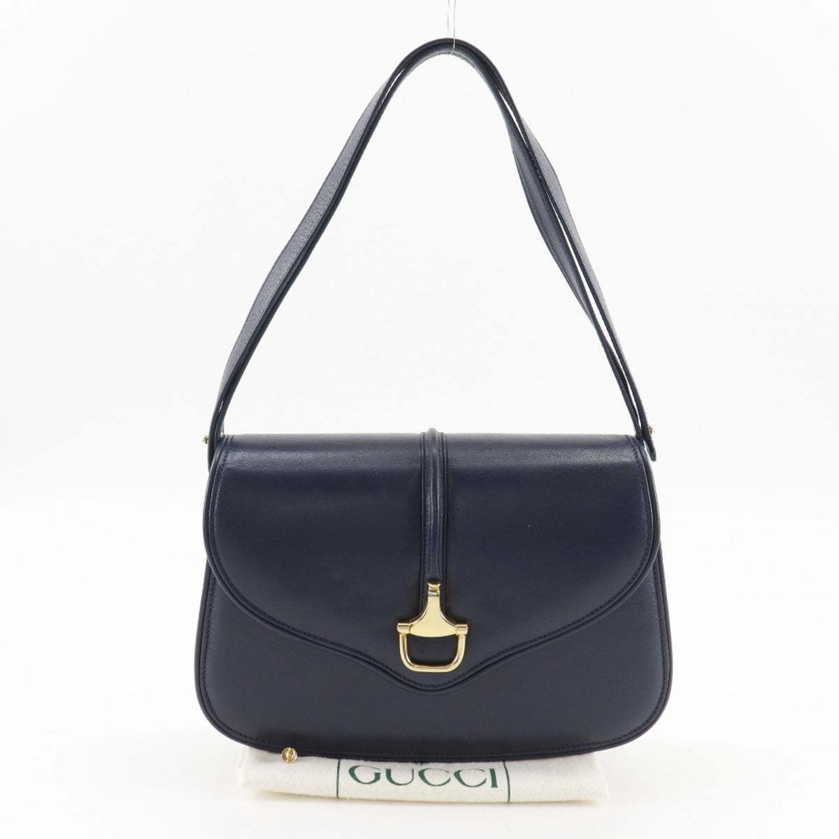 Gucci Navy Leather Shoulder Bag (Pre-Owned)