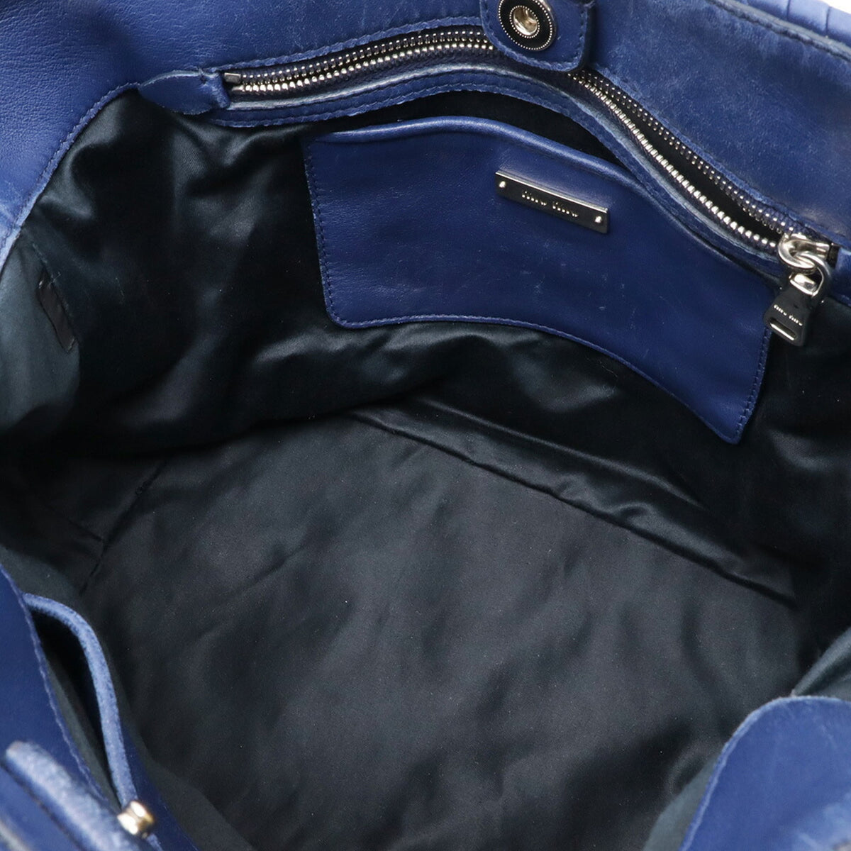 Miu Miu Blue Leather Handbag Shoulder Bag (Pre-Owned)