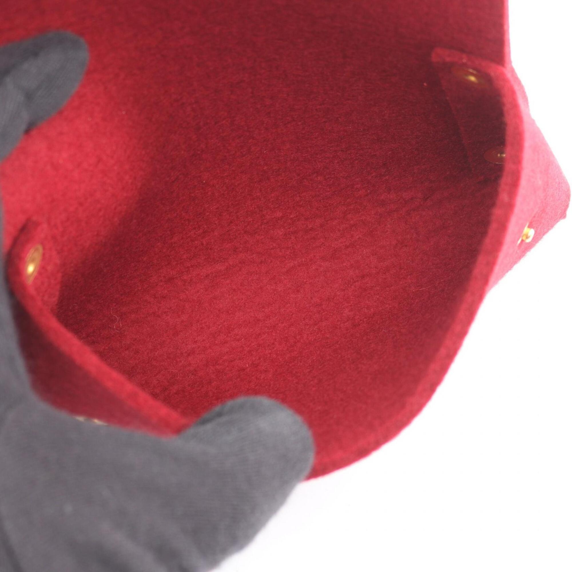Hermes Red Color Felt Handbag Pouch (Pre-Owned)
