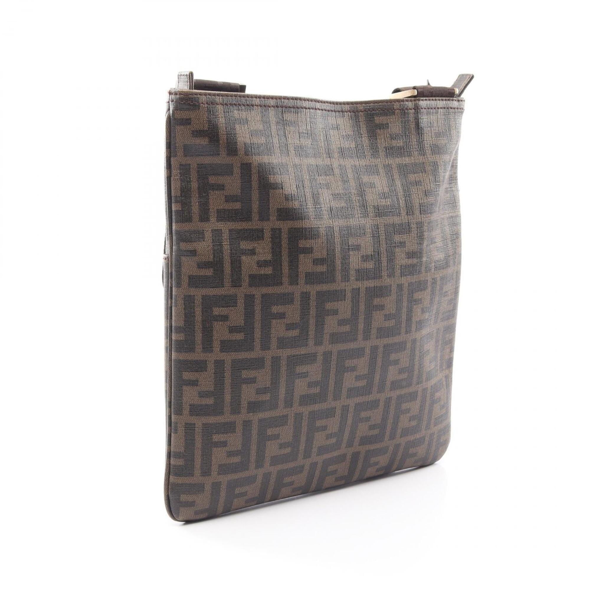 Fendi Black Brown Pvc Handbag Shoulder Bag (Pre-Owned)