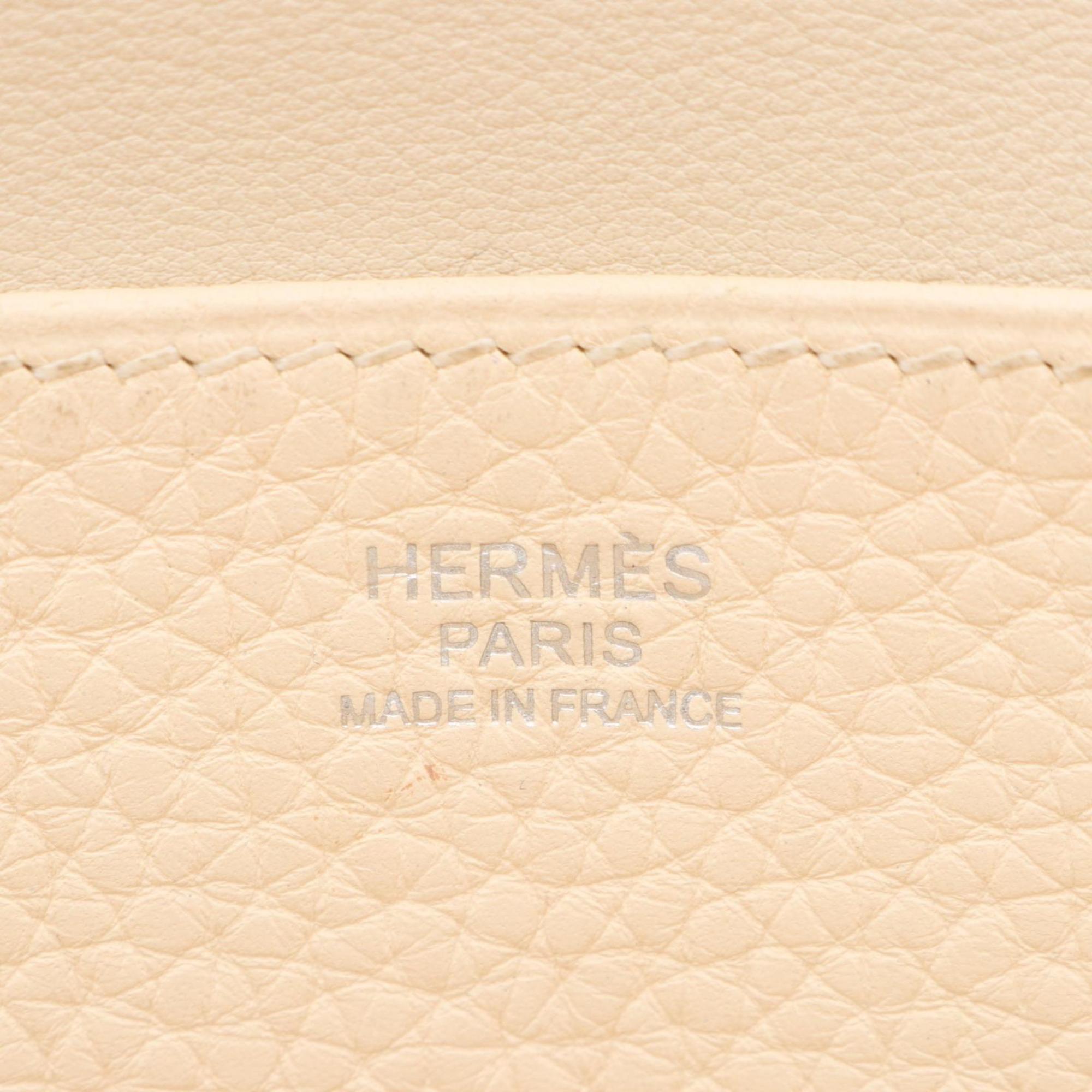 Hermes Ivory Taurillon Clemence Leather Leather Handbag (Pre-Owned)
