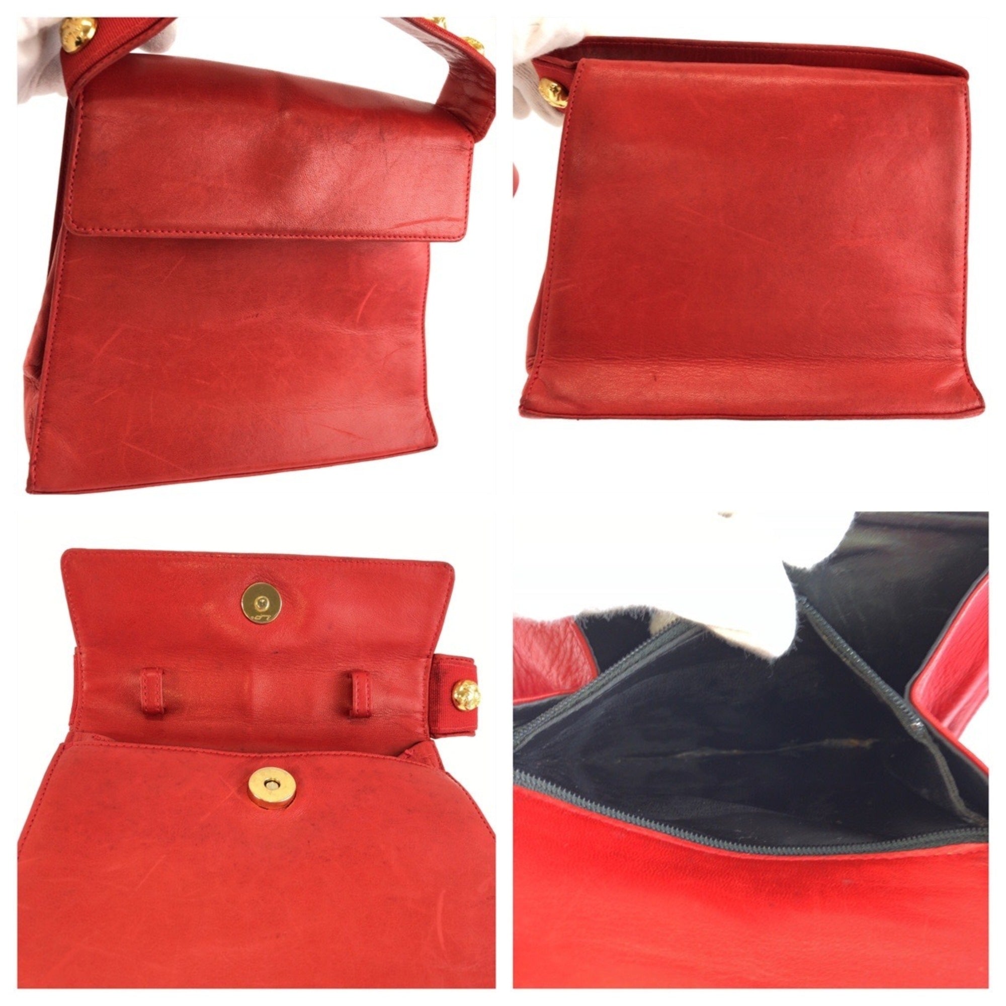Salvatore Ferragamo Red Color Handbag Shoulder Bag (Pre-Owned)