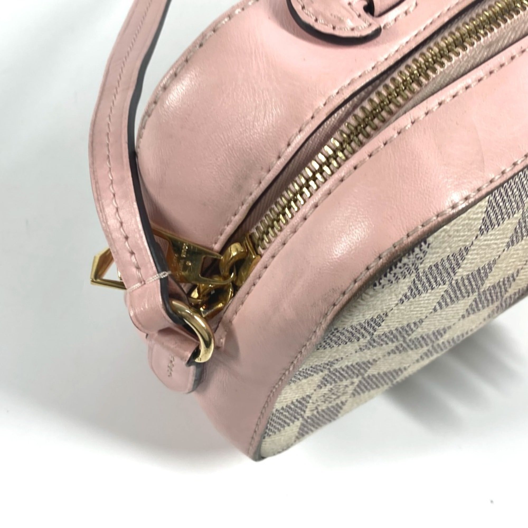 Louis Vuitton Pink White Damier Azur Pochette Shoulder Bag (Pre-Owned)