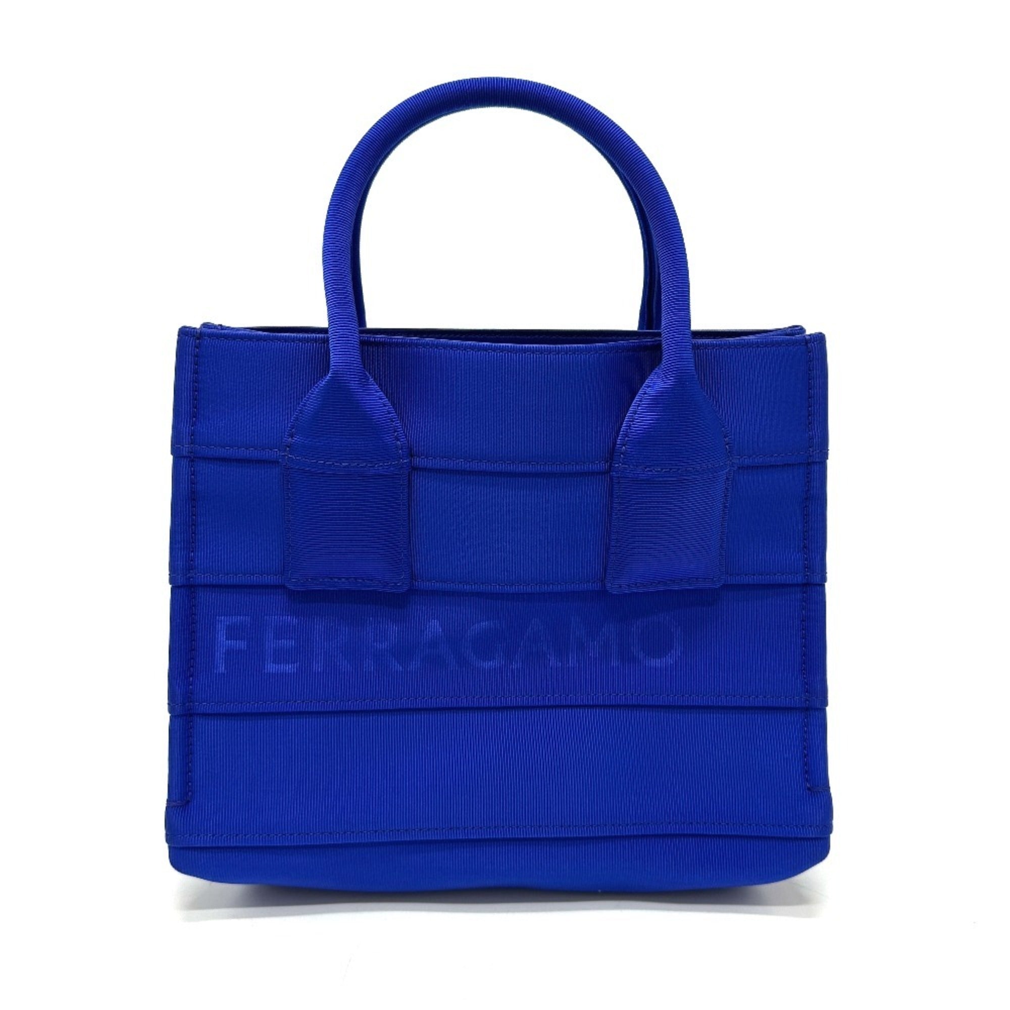 Salvatore Ferragamo Blue Canvas Handbag (Pre-Owned)